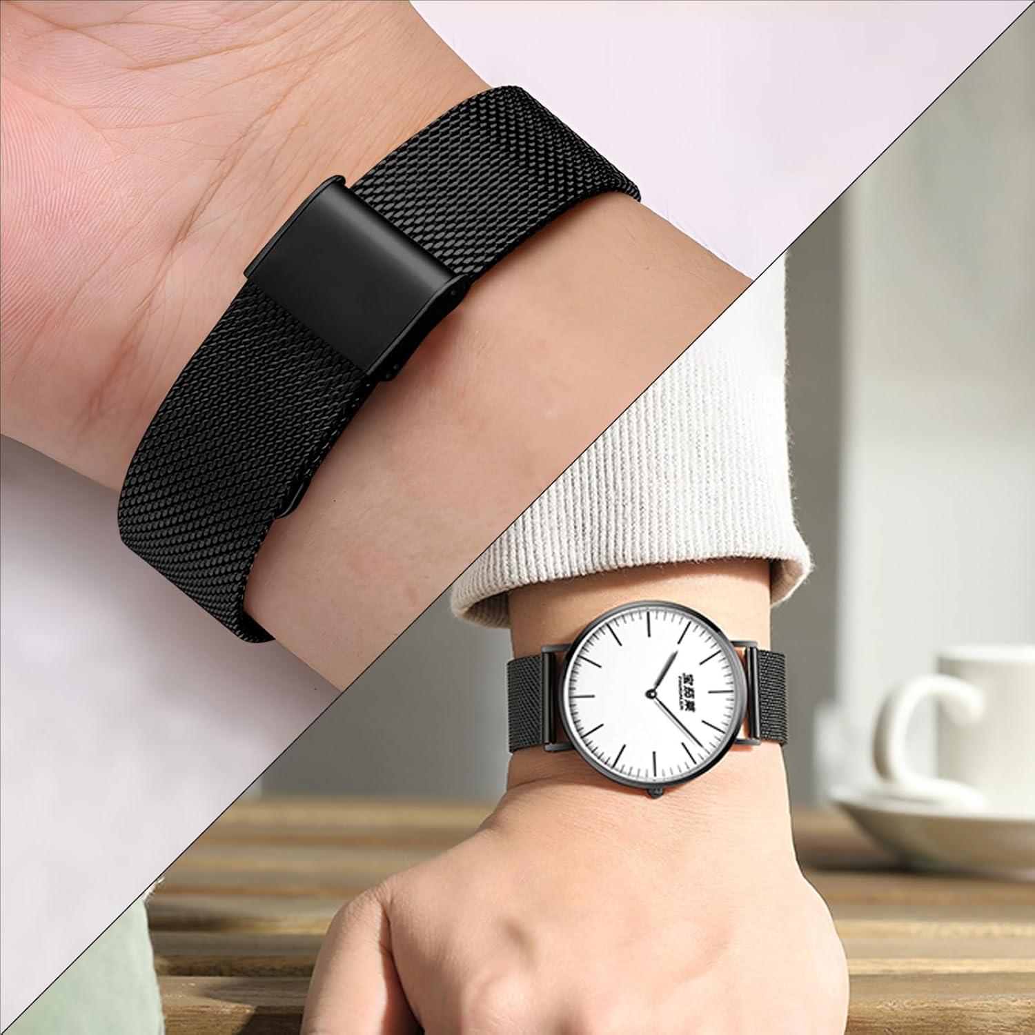 Correa de Reloj de Malla Metálica TStrap 20mm Negra