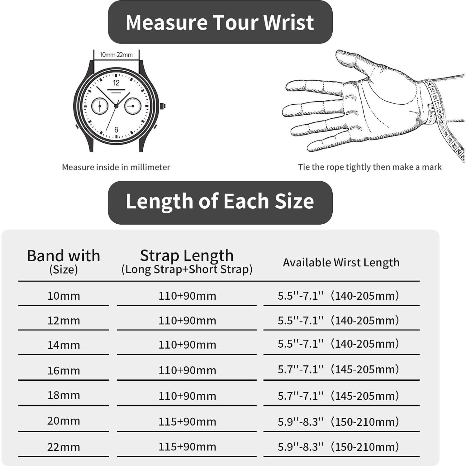 Correa de Reloj de Malla Metálica TStrap 20mm Negra