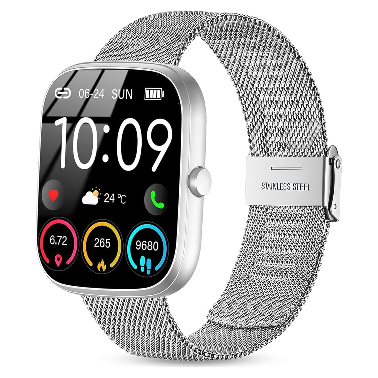 Banda de Reloj Inteligente SUGARJAR 22mm Acero Inoxidable Plata