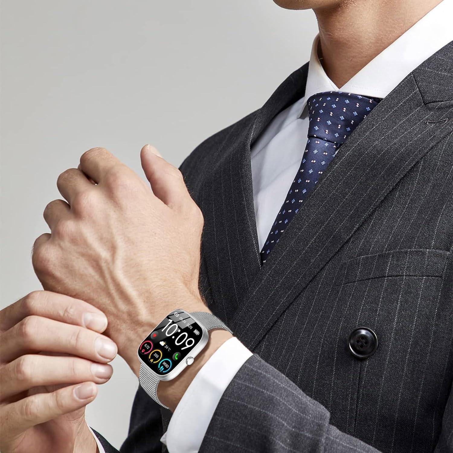 Banda de Reloj Inteligente SUGARJAR 22mm Acero Inoxidable Plata