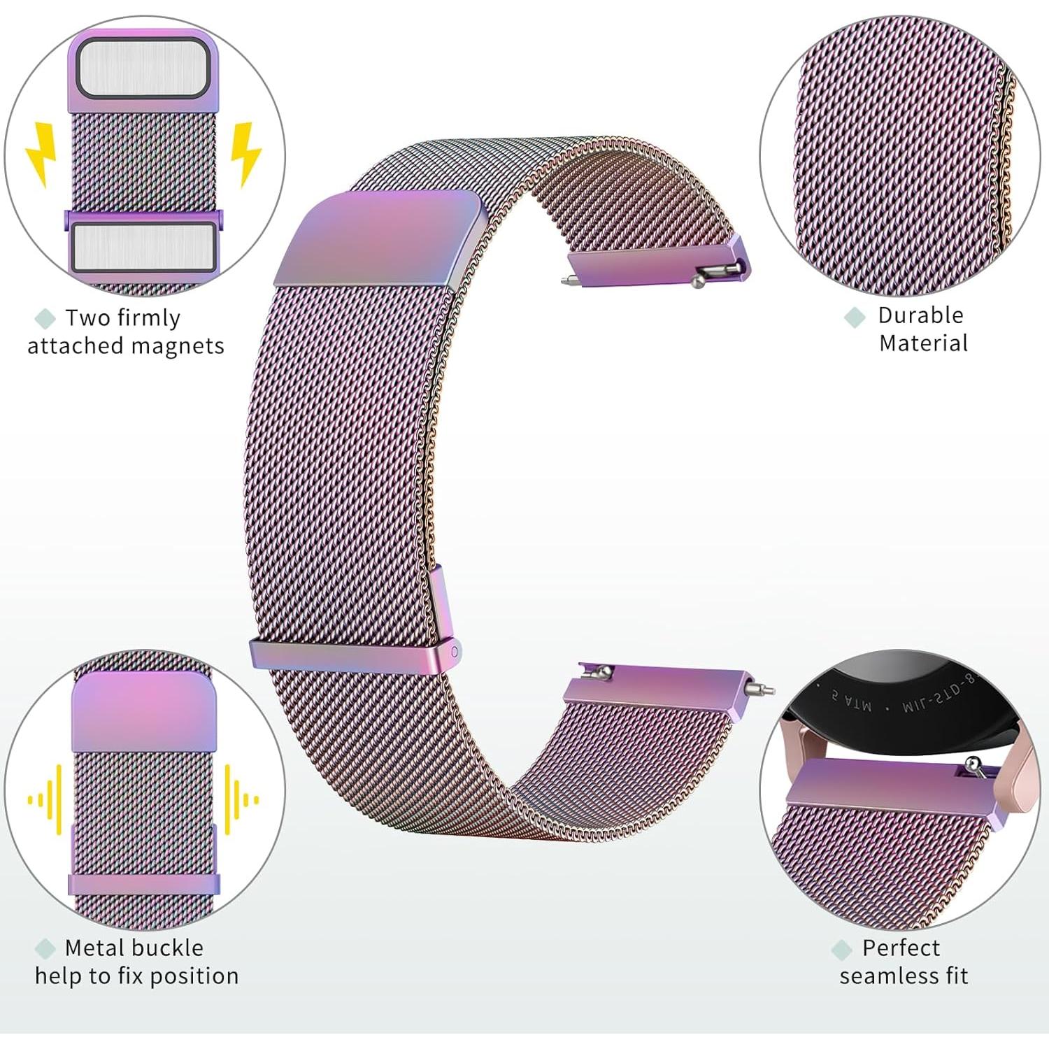 Correa de Metal Inoxidable 22mm Meliya para Reloj Inteligente