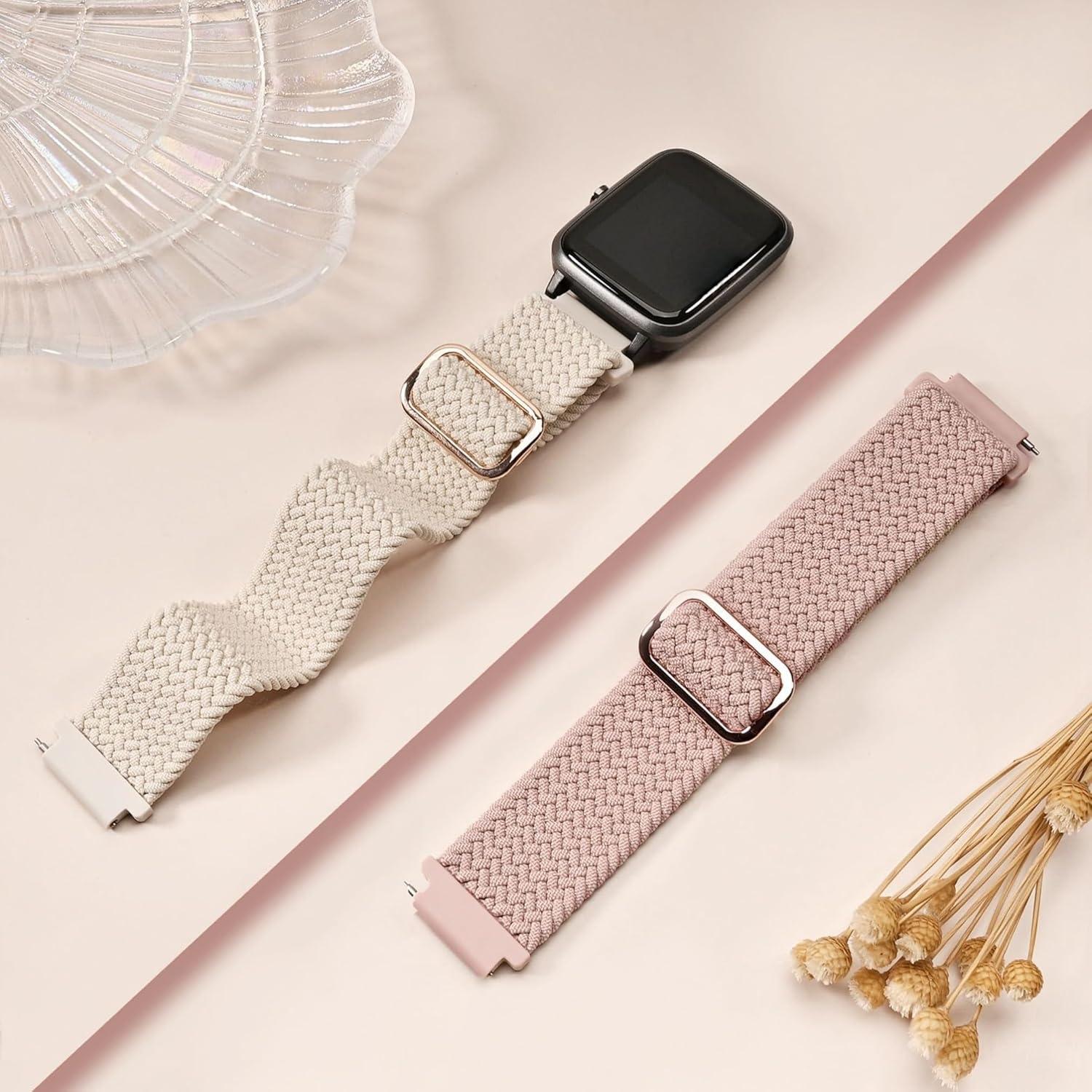 Paquete de 2 bandas elásticas nylon 22mm Sunnyson para reloj