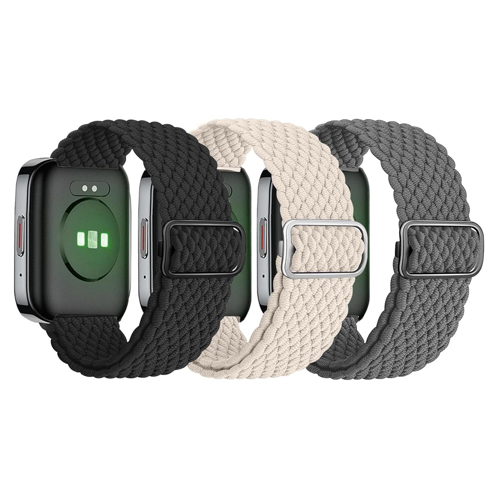 Paquete de 3 bandas de nylon elásticas PUPVUS para reloj 44mm