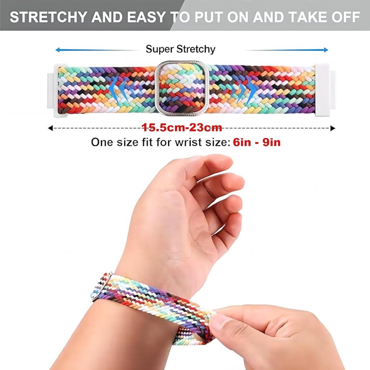 Paquete de 3 bandas de nylon elásticas PUPVUS para reloj 44mm