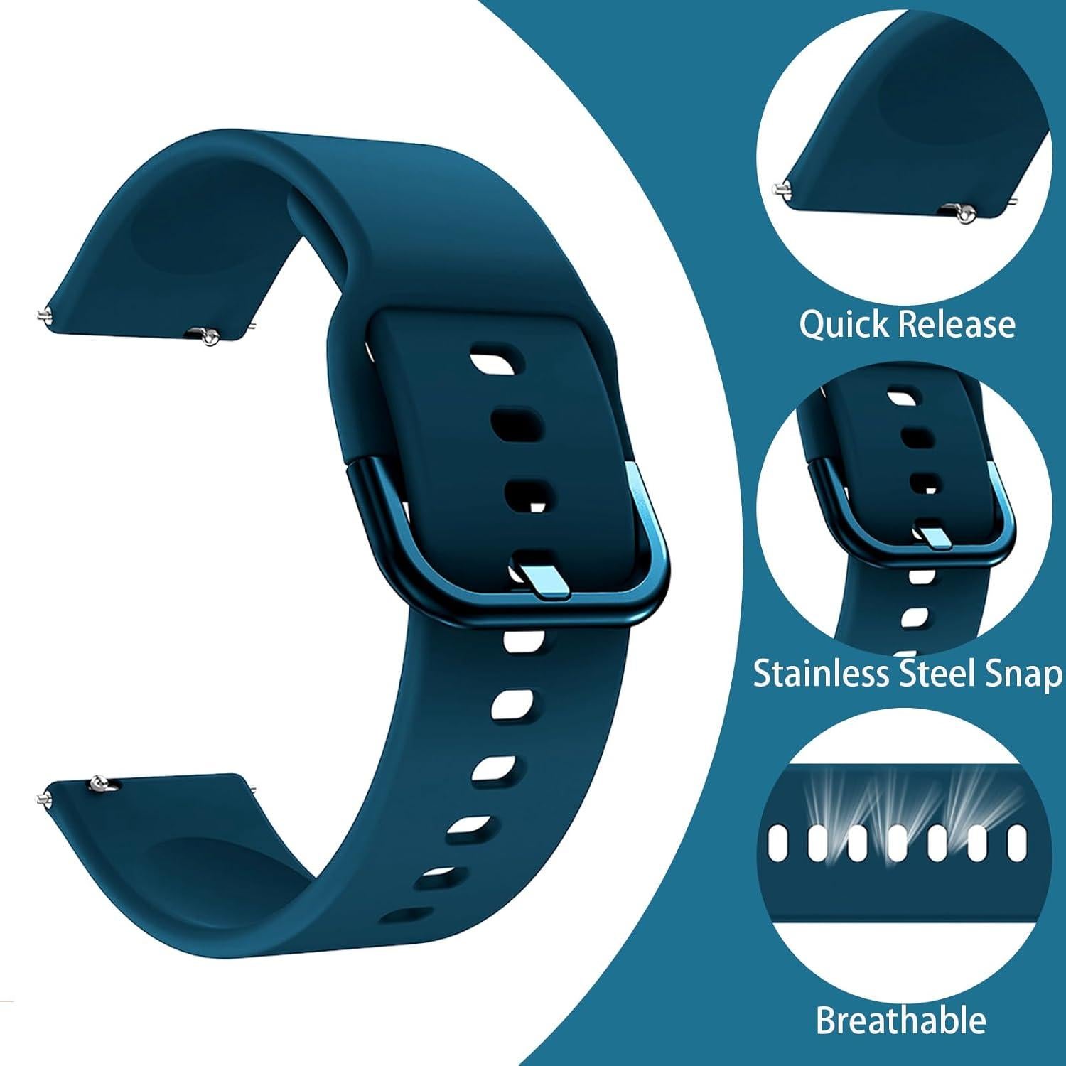 Paquete de 3 bandas de silicona 22 mm SUGARJAR para IDW13-26