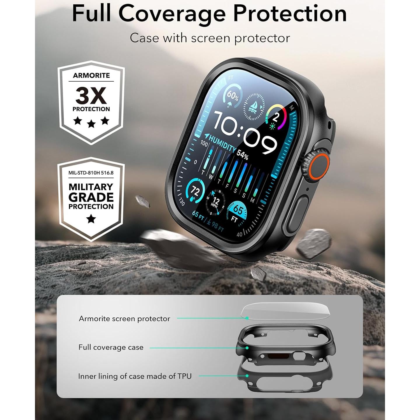Funda y Protector de Pantalla ESR para Apple Watch Ultra 49mm
