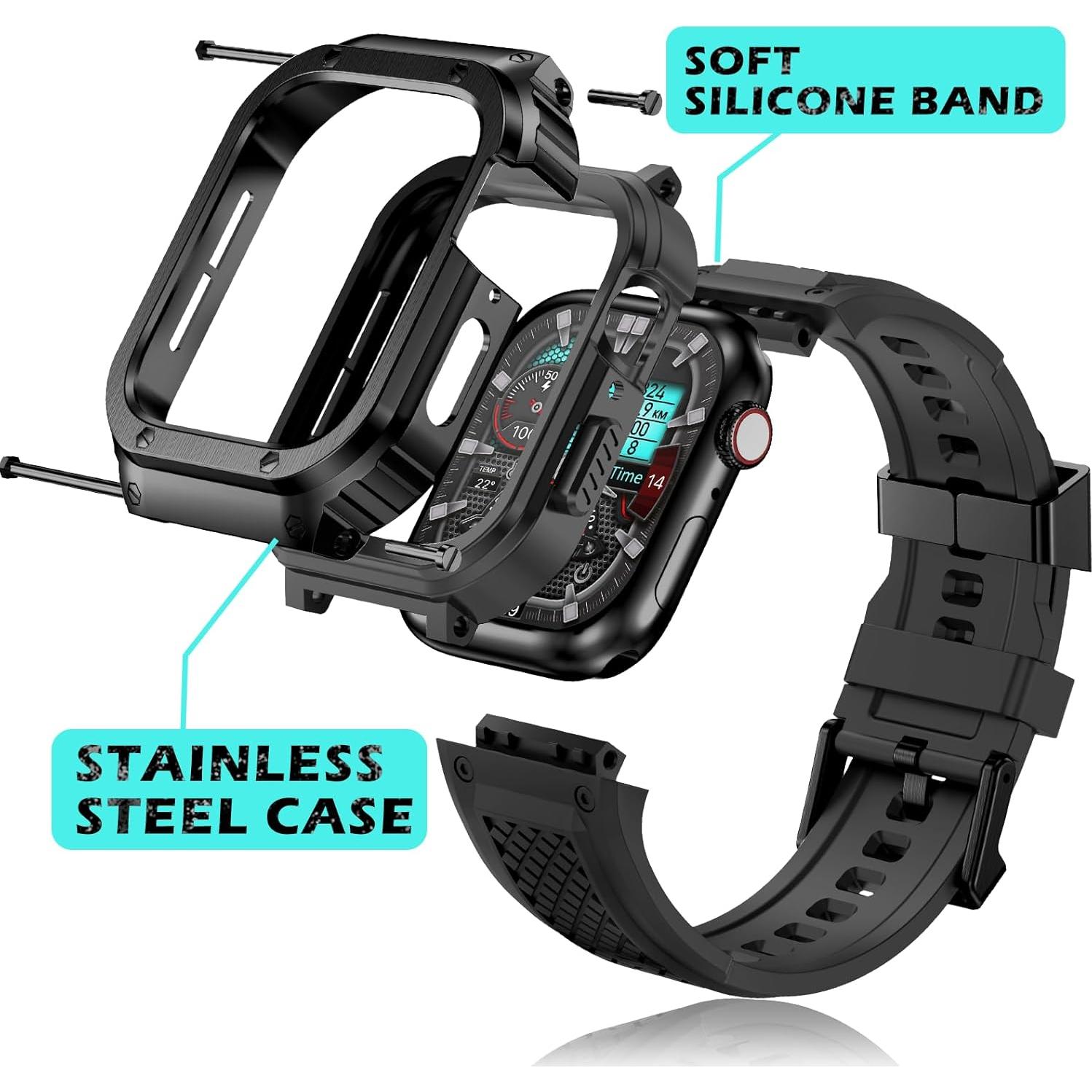 Banda de Silicona con Caja de Acero Inoxidable Deczone 45mm