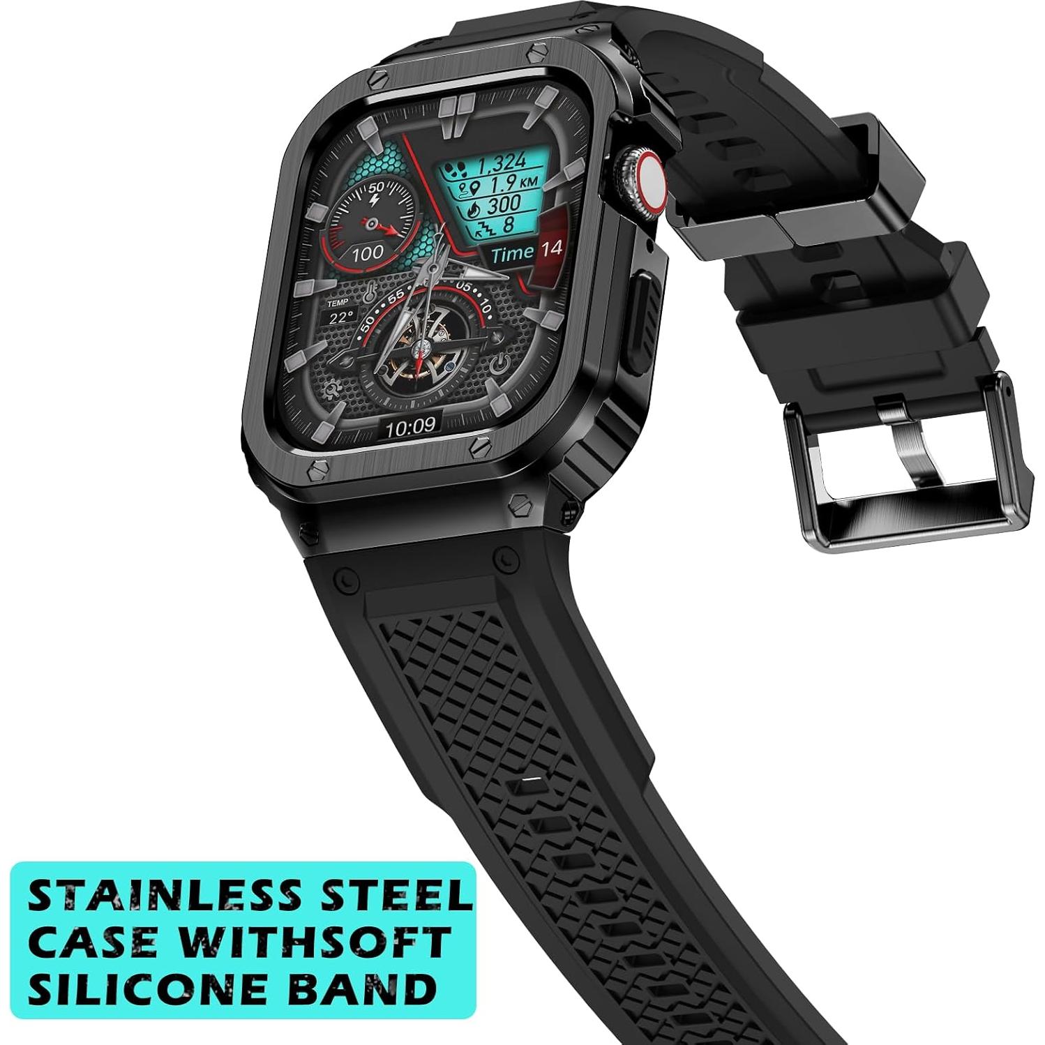 Banda de Silicona con Caja de Acero Inoxidable Deczone 45mm