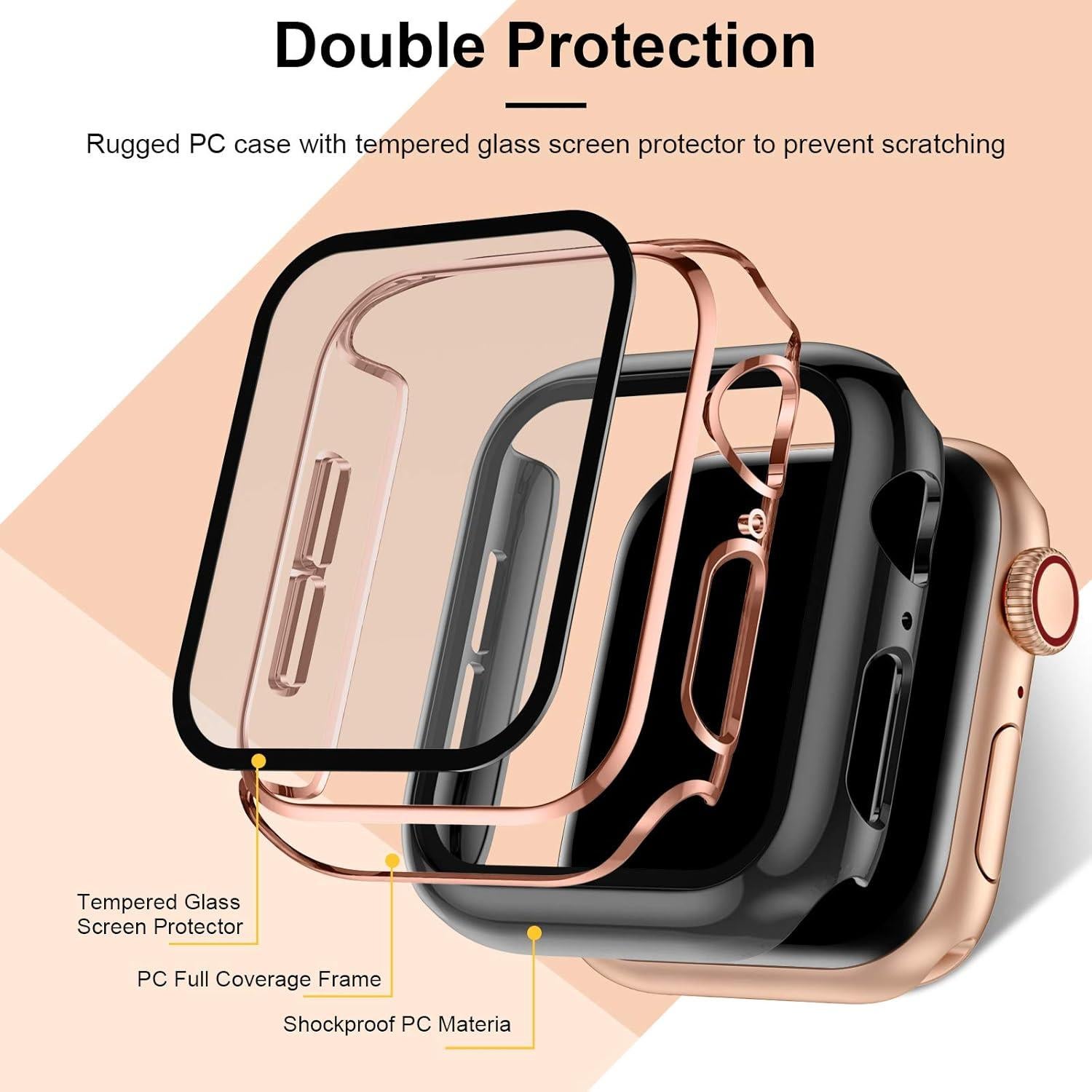 Funda Protectora Charlam para Apple Watch 44mm con Vidrio Templado