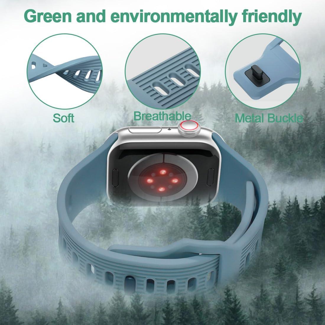 Banda Deportiva de Goma PEIPEIJIA para Apple Watch 49/46/45/44/42mm