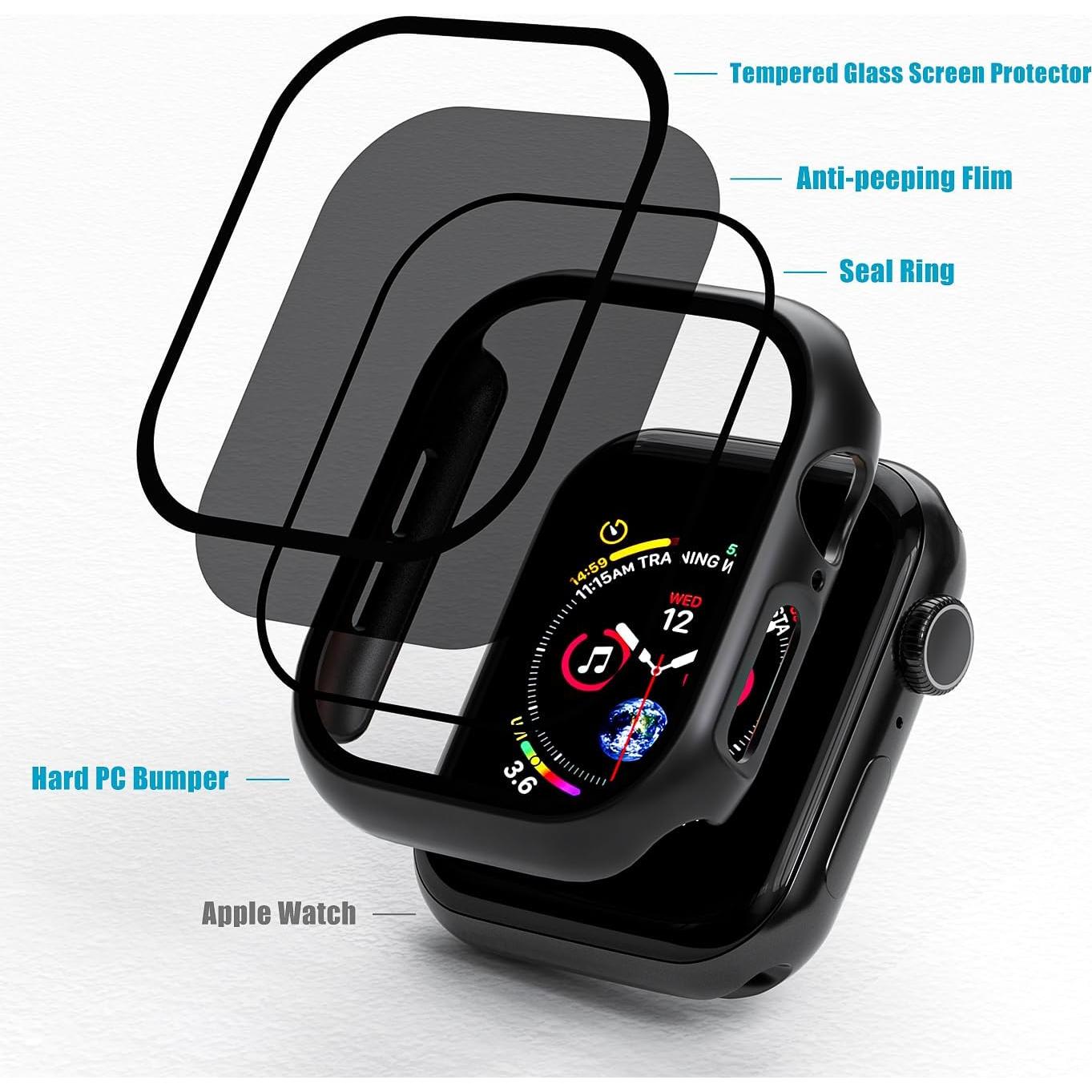 Funda de Privacidad para Apple Watch 46mm KUYUBMINYR - Negro
