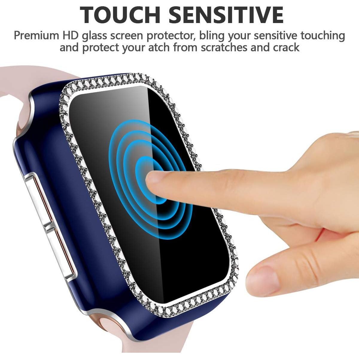 Funda Brillante ZAROTO para Apple Watch SE 38mm con Protector