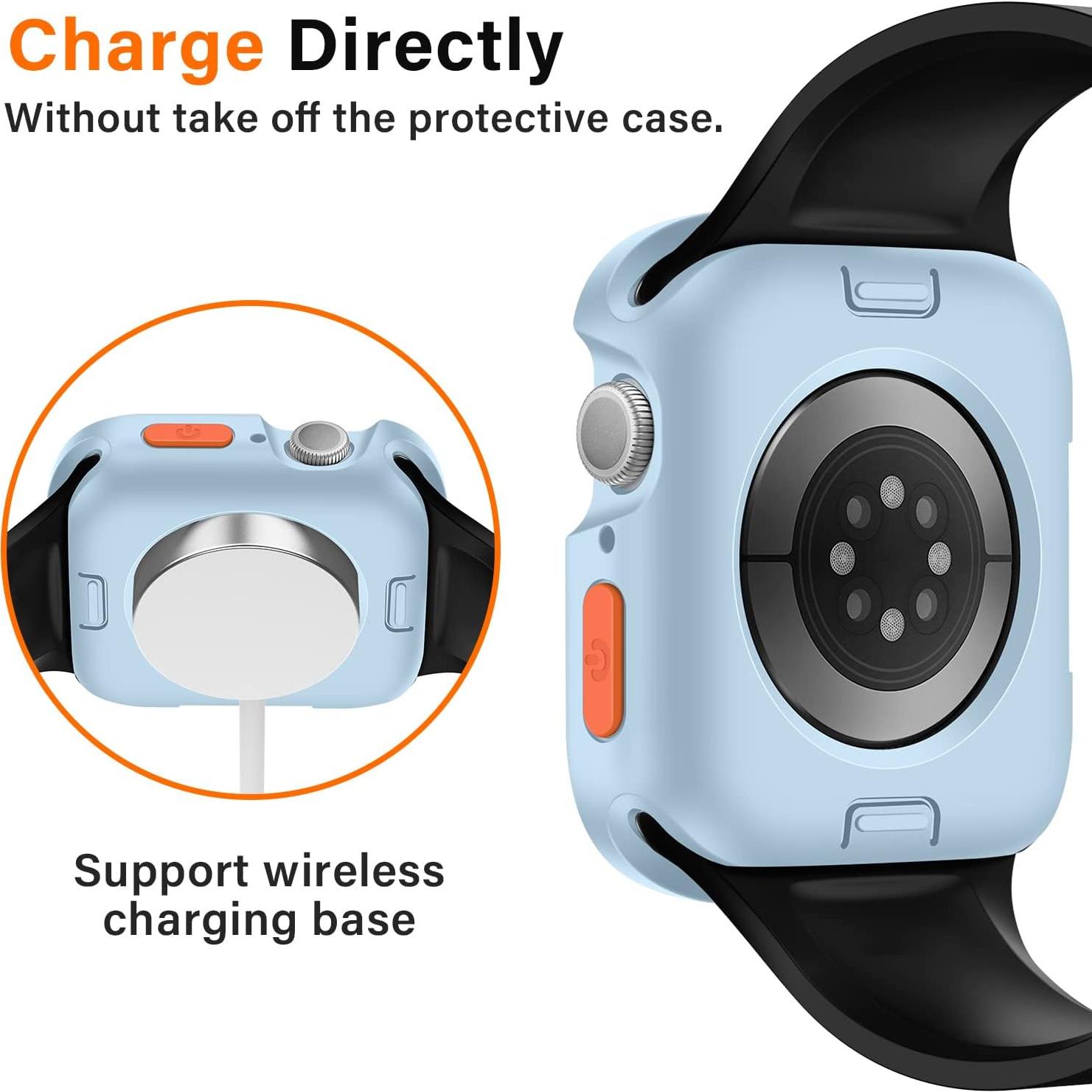 Funda Amizee para Apple Watch 44mm 45mm Azul Claro TPU