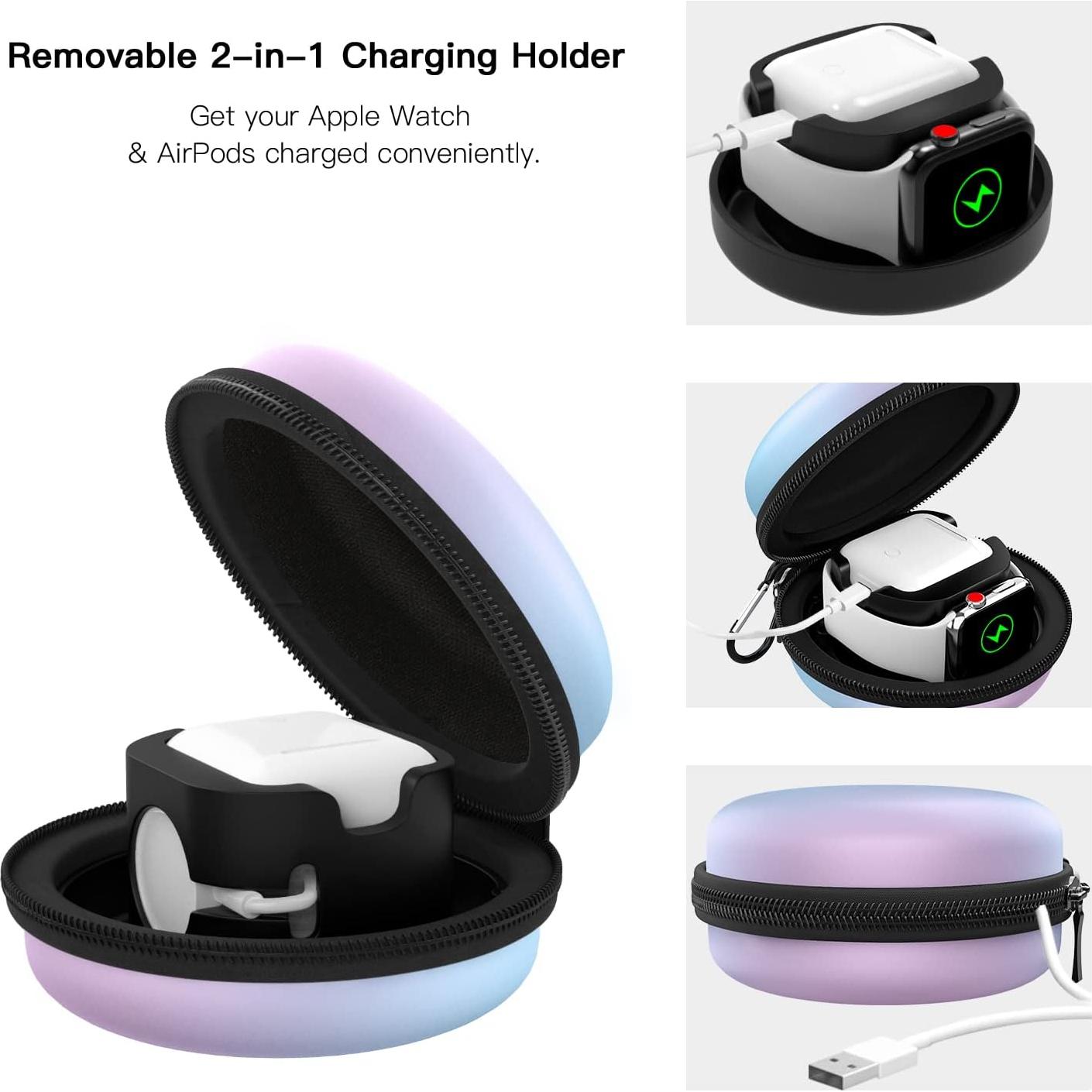 Caja de Almacenamiento MoKo para Apple Watch y AirPods - Azul Gradiente