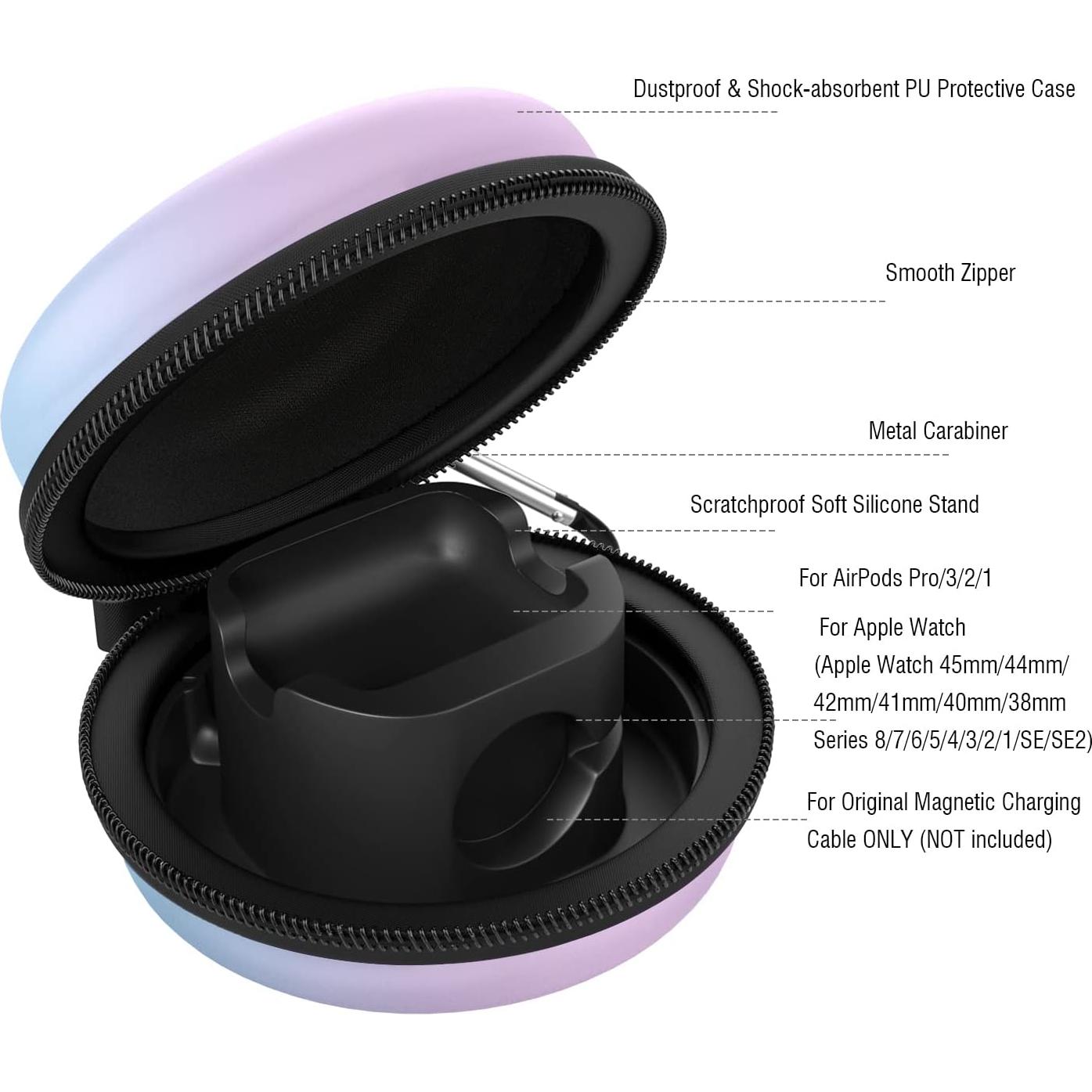 Caja de Almacenamiento MoKo para Apple Watch y AirPods - Azul Gradiente