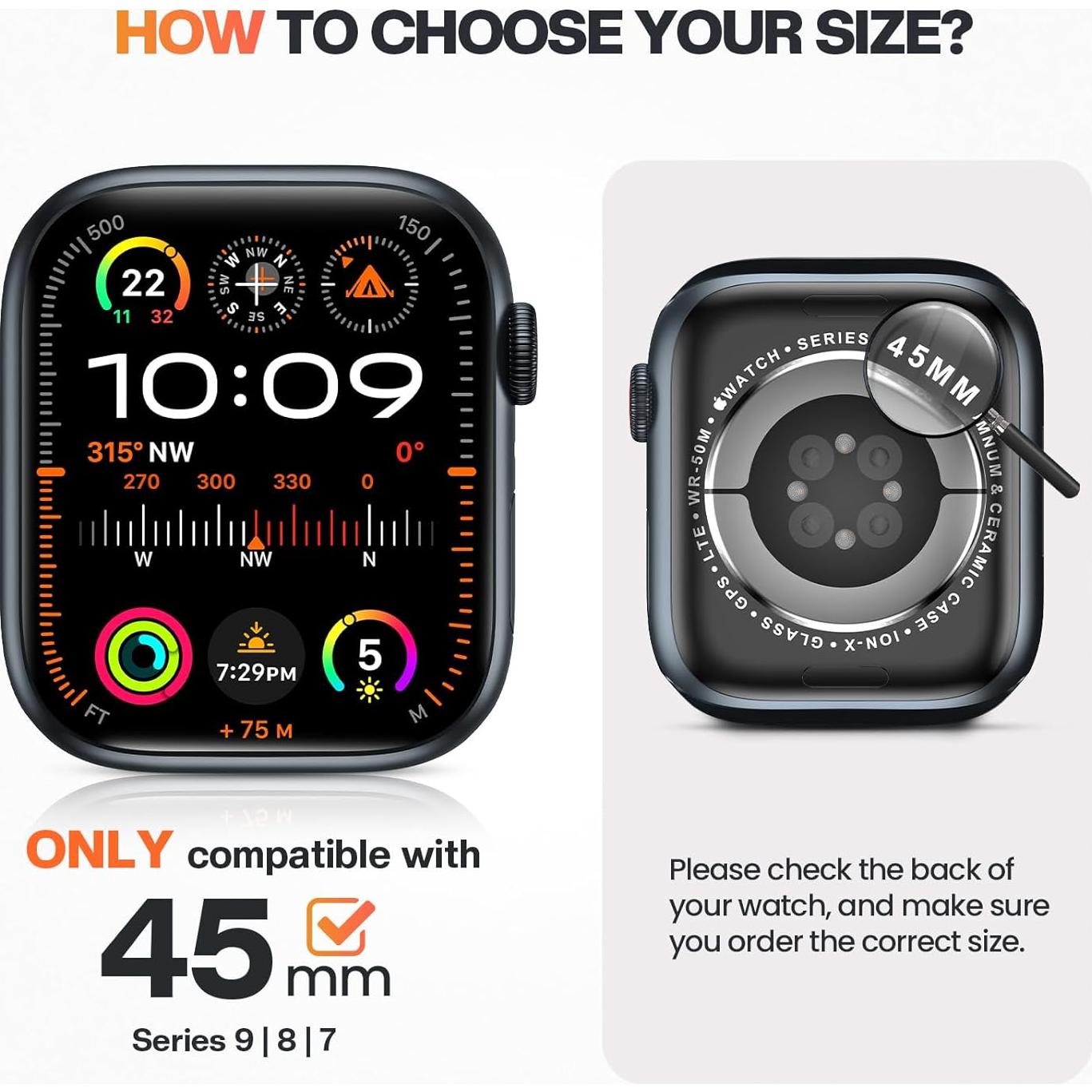 Funda de Silicona Brillante Goton para Apple Watch 45mm Rosa/Dorado