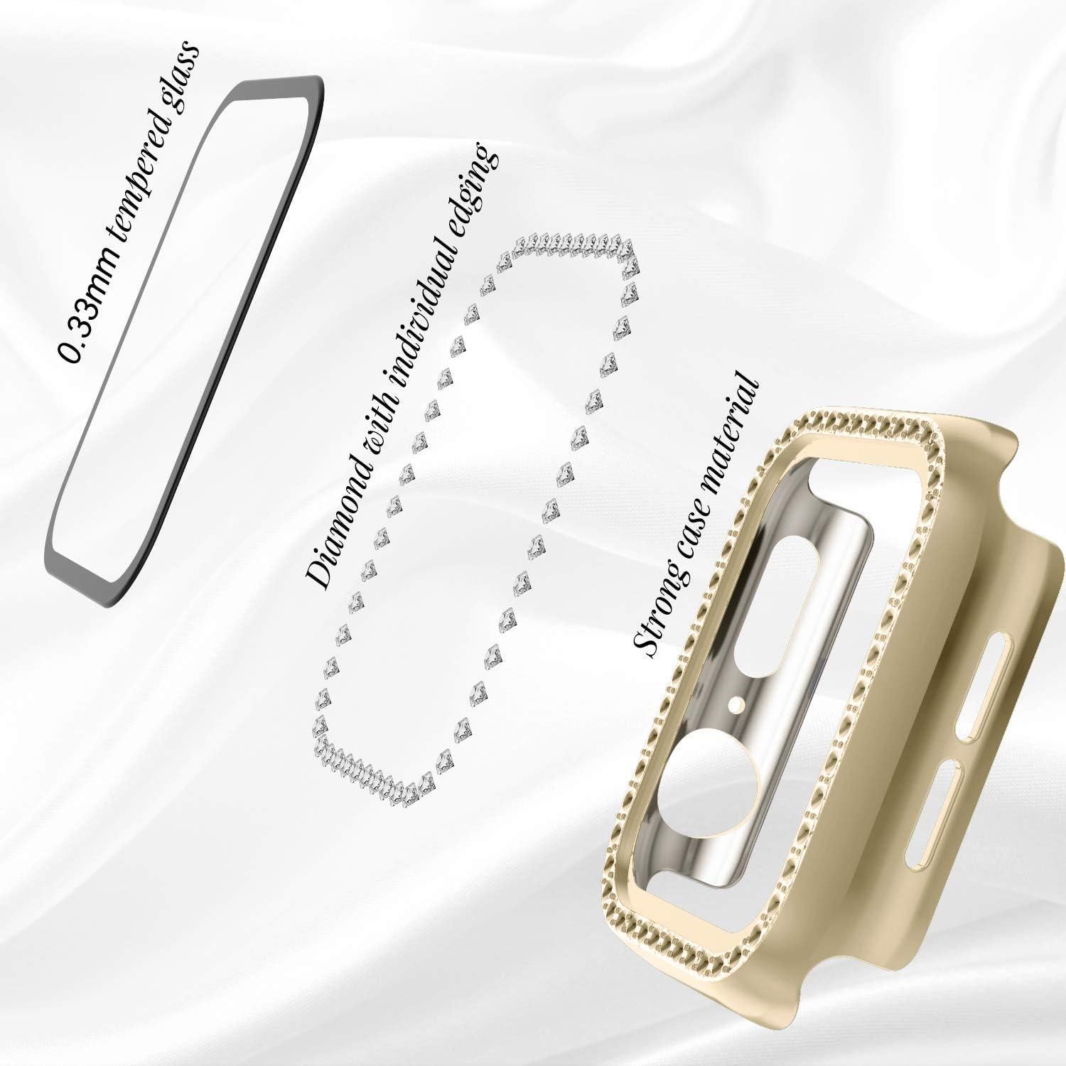 Funda Protectora Recoppa para Apple Watch 42mm con Diamantes