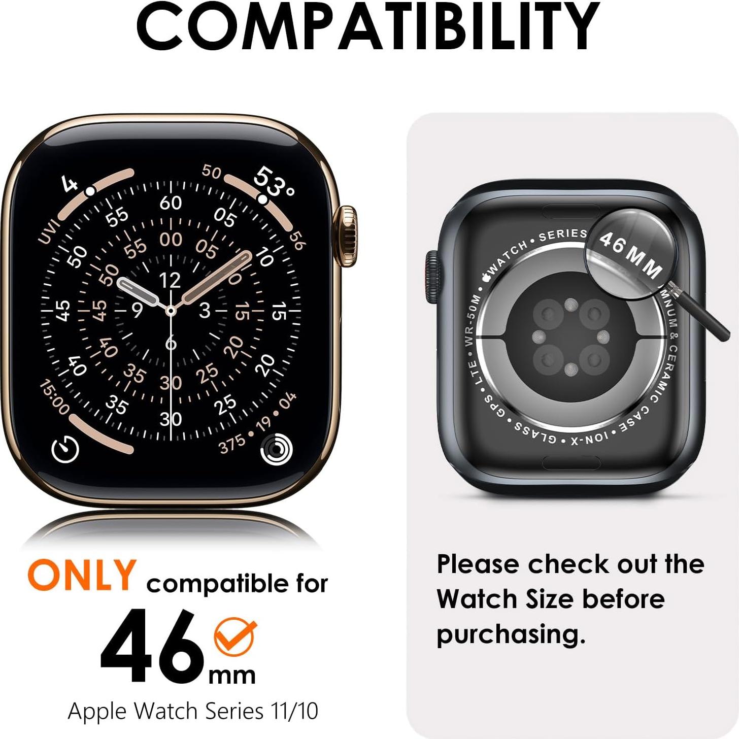 Funda 3-en-1 KADES para Apple Watch 46mm Titanio - Protección Ultra