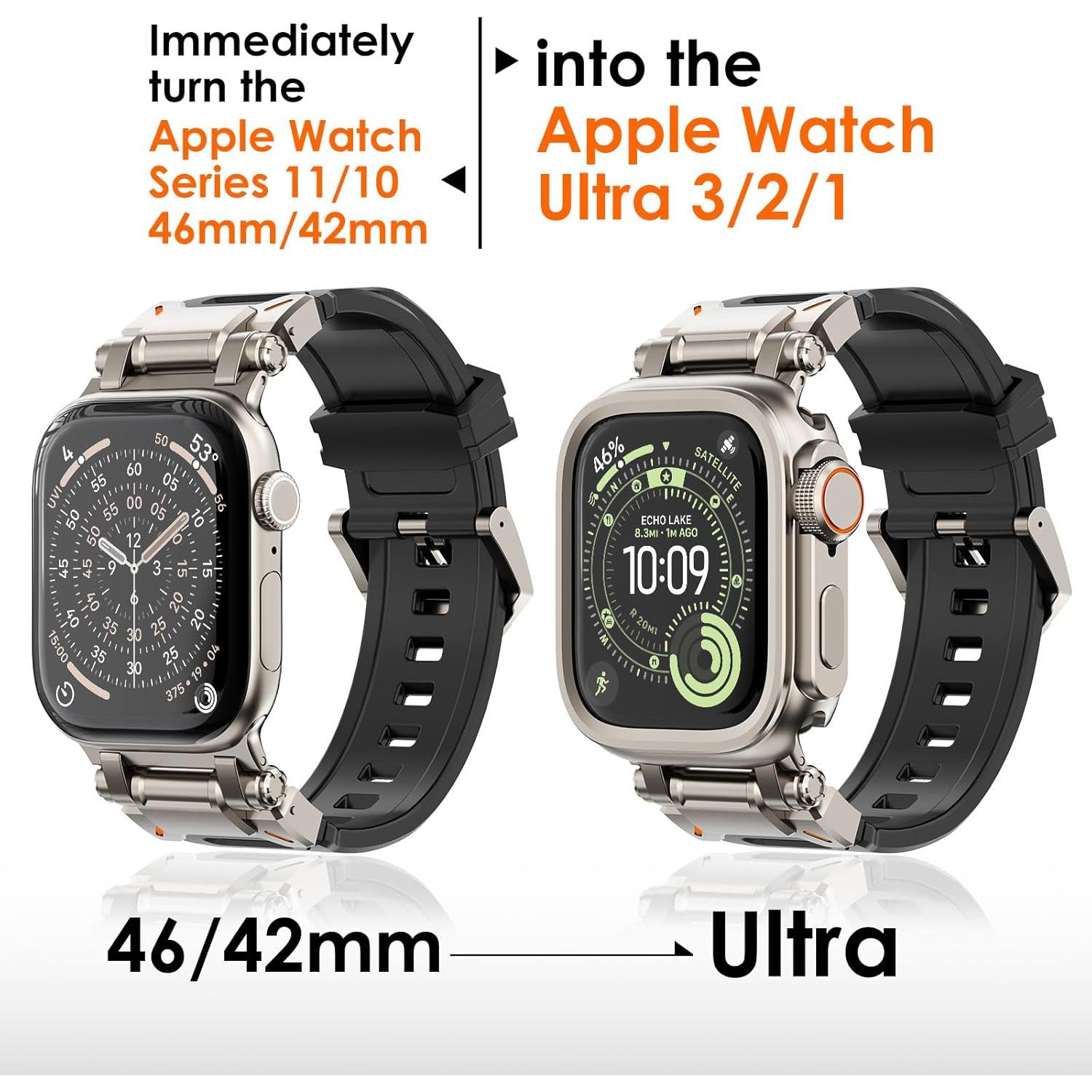 Funda 3-en-1 KADES para Apple Watch 46mm Titanio - Protección Ultra