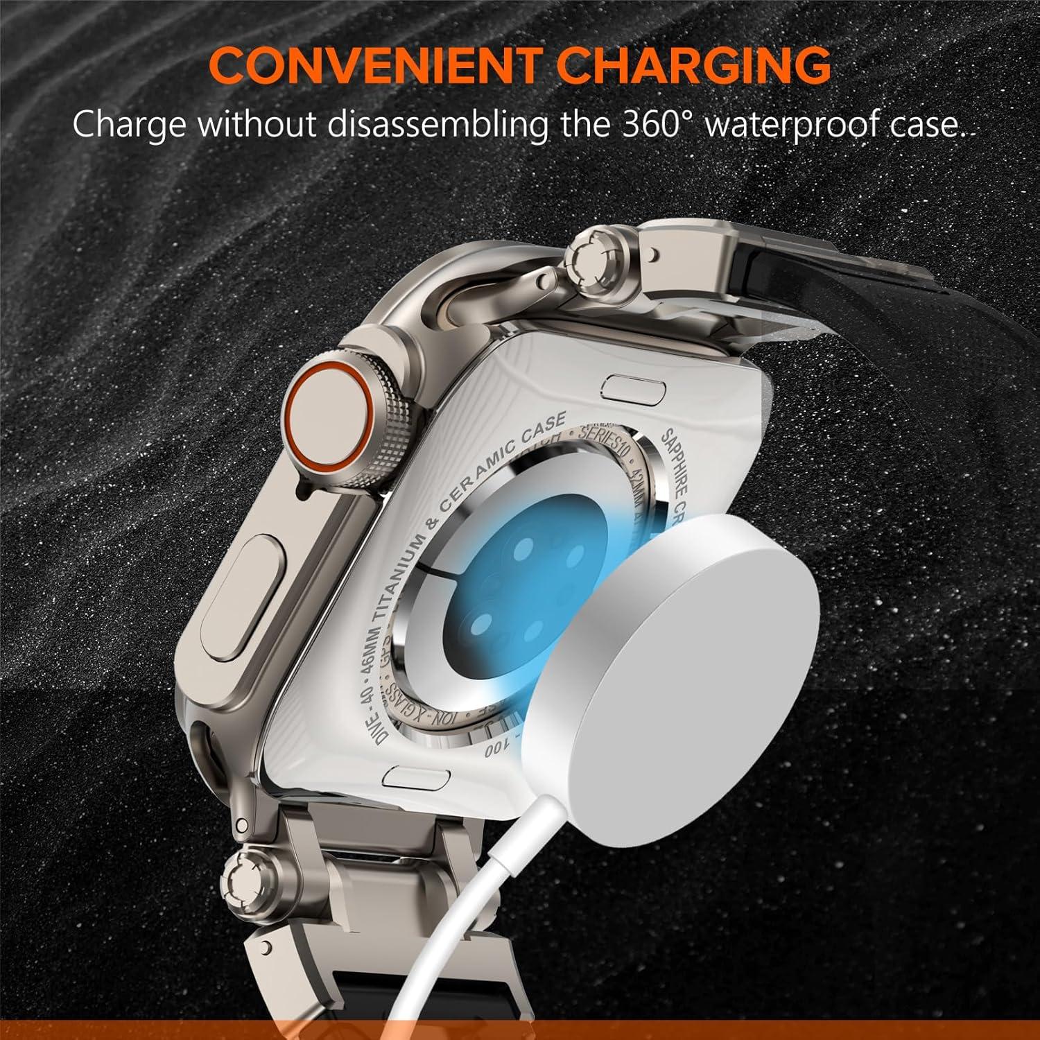 Funda 3-en-1 KADES para Apple Watch 46mm Titanio - Protección Ultra