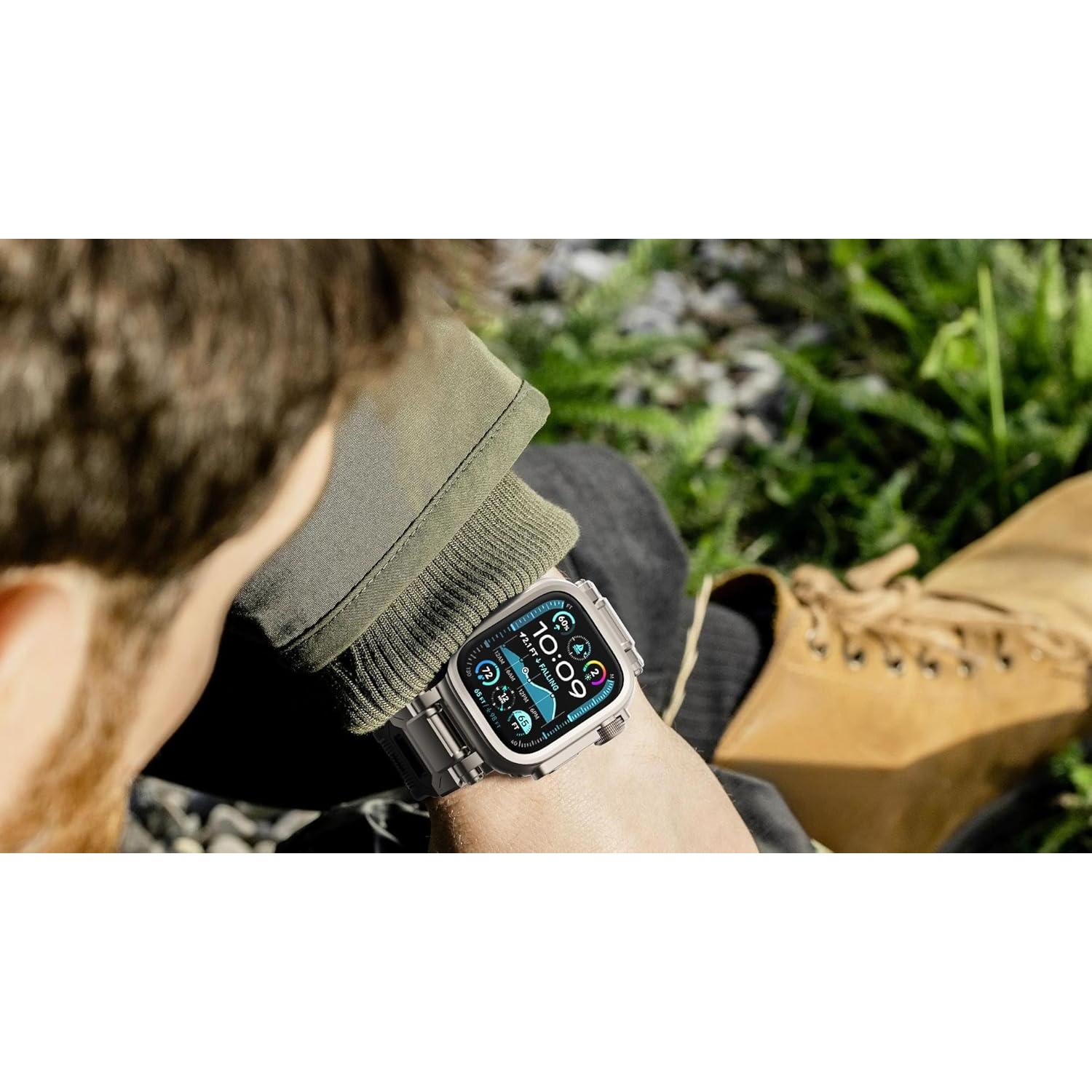 Funda 3-en-1 KADES para Apple Watch 46mm Titanio - Protección Ultra