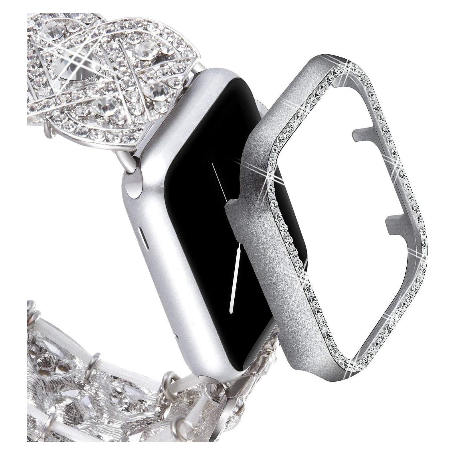 Funda Protectora Brillante VIQIV para Apple Watch 38-44mm Plata