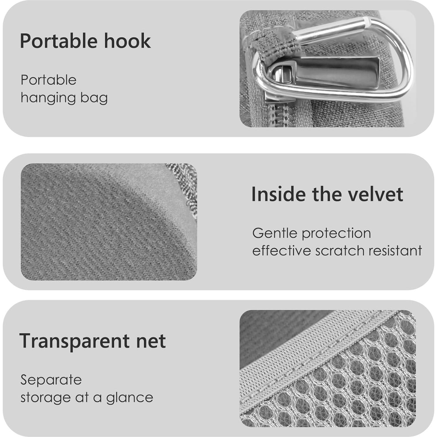 Estuche de Viaje para Reloj DODAMOUR Gris, Organizador 9.5cm