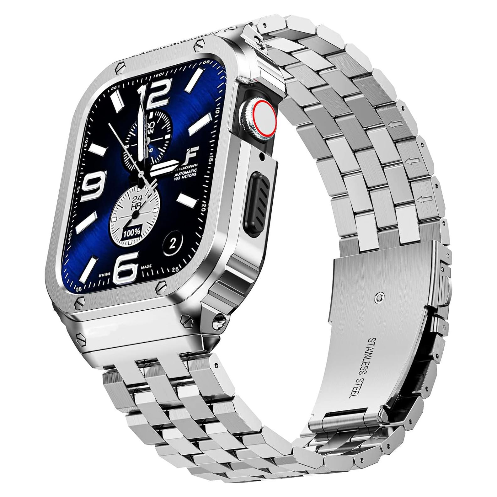 Banda de Acero Inoxidable SUPLINK 45mm para Apple Watch Plata