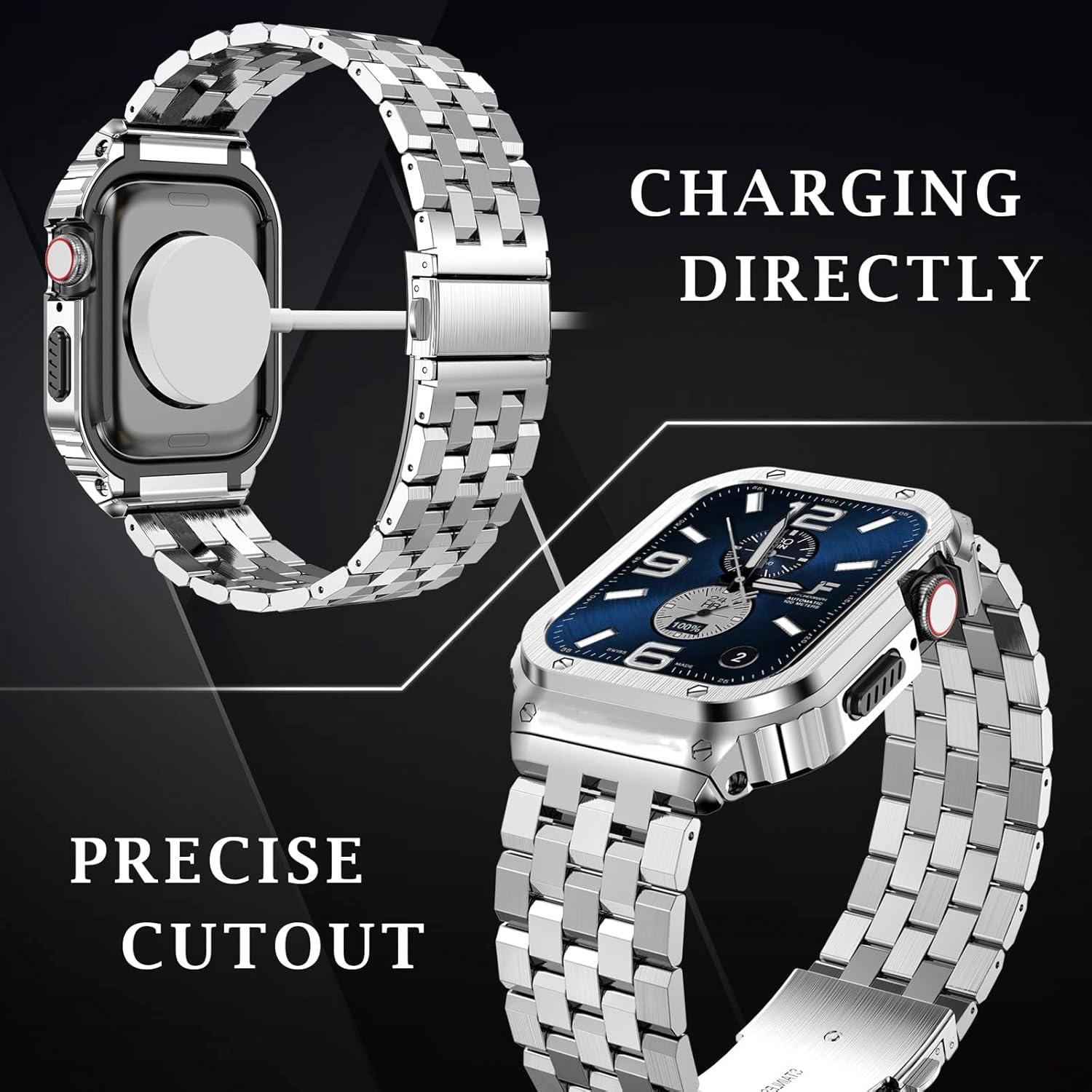 Banda de Acero Inoxidable SUPLINK 45mm para Apple Watch Plata