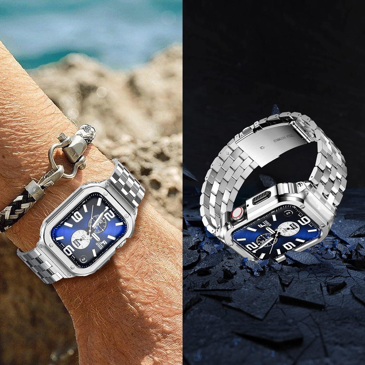 Banda de Acero Inoxidable SUPLINK 45mm para Apple Watch Plata