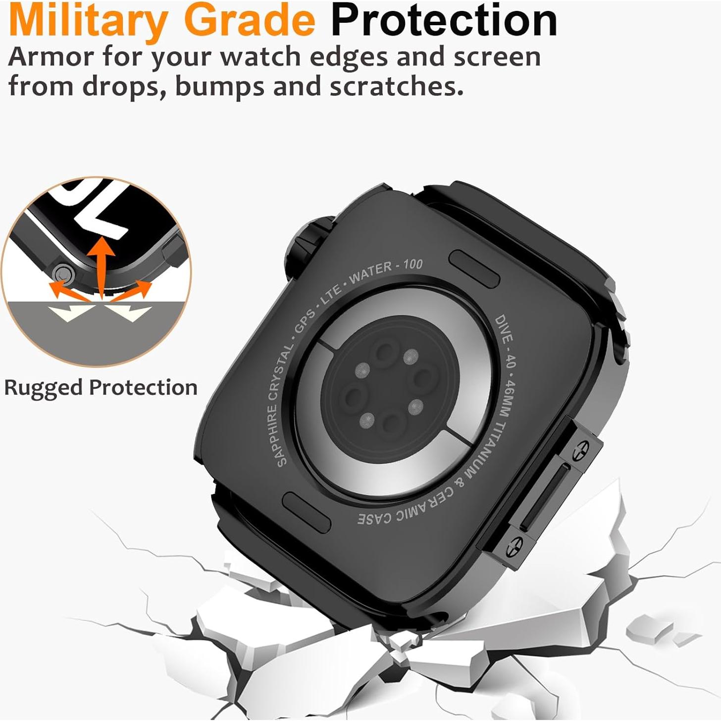 Funda de Metal Amizee para Apple Watch Series 11/10 46mm Negra