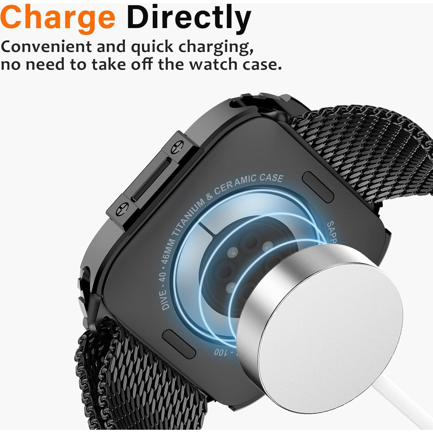 Funda de Metal Amizee para Apple Watch Series 11/10 46mm Negra