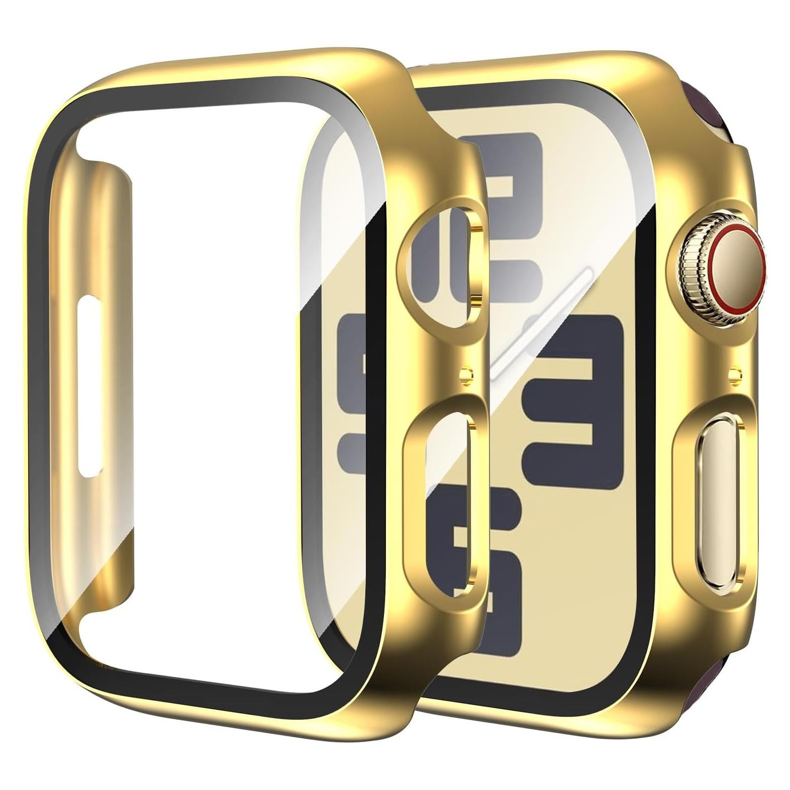 Paquete de 2 fundas DNNBAO para Apple Watch SE 40mm dorado