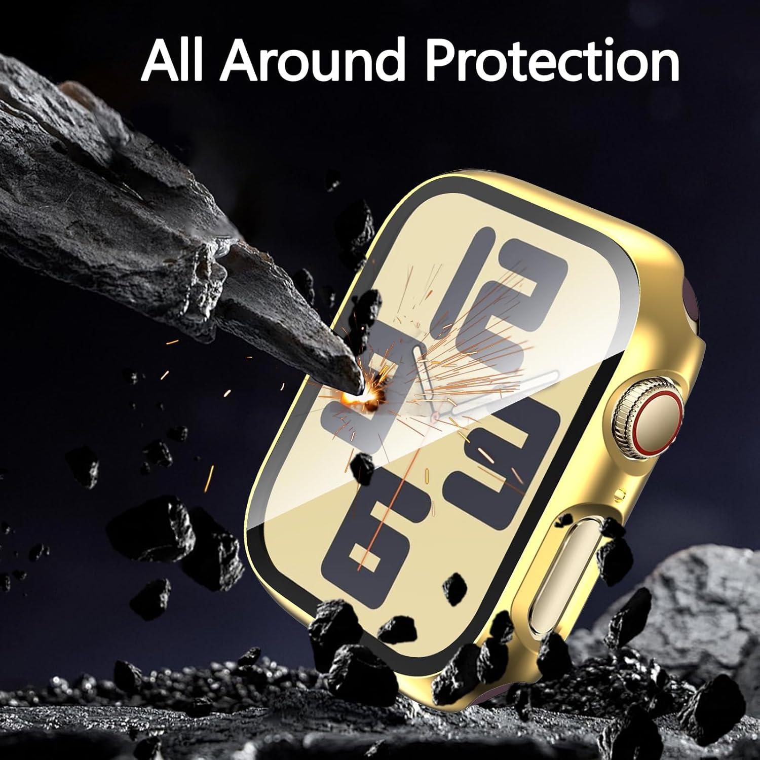 Paquete de 2 fundas DNNBAO para Apple Watch SE 40mm dorado