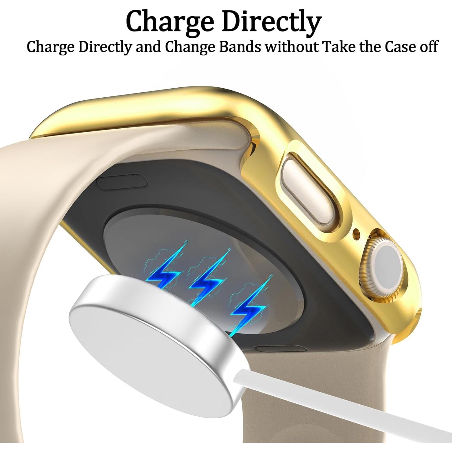 Paquete de 2 fundas DNNBAO para Apple Watch SE 40mm dorado