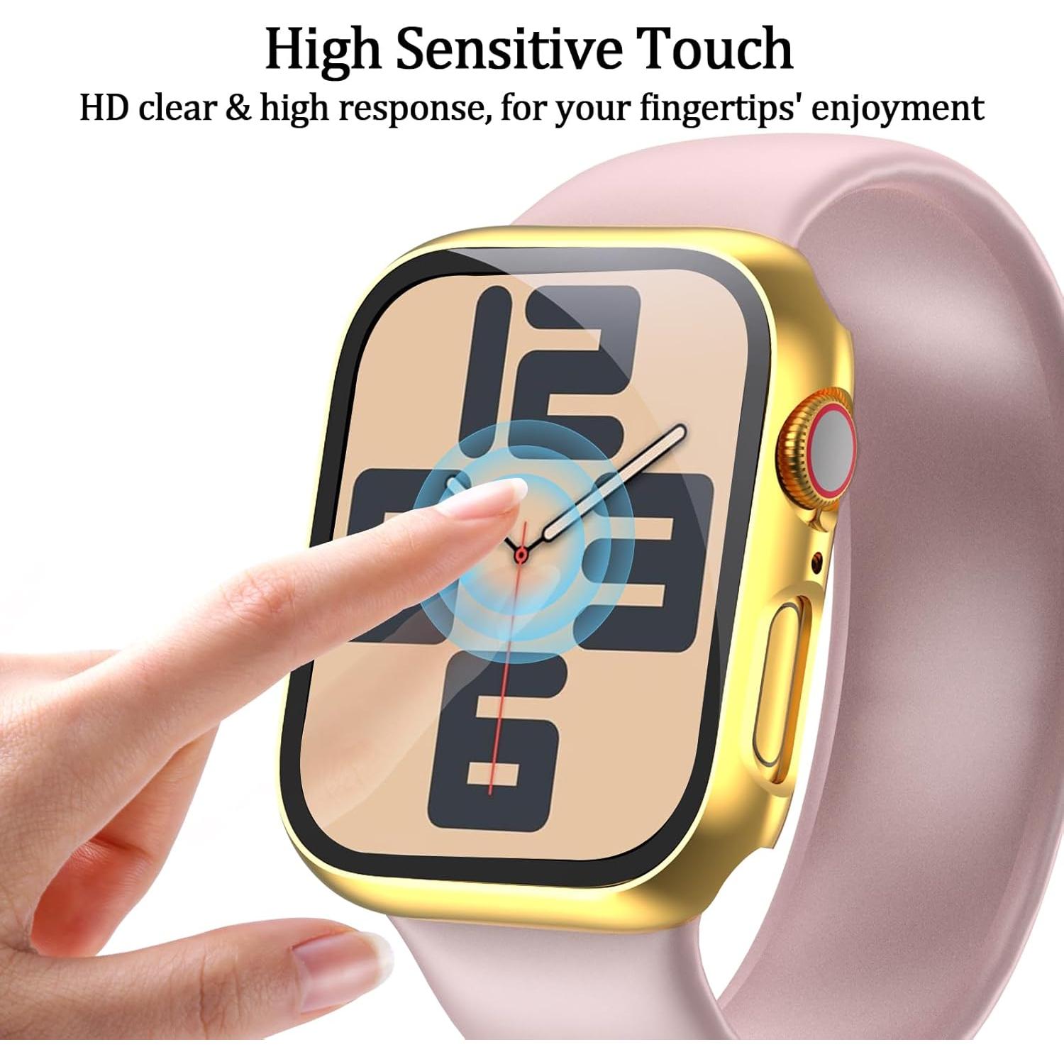 Paquete de 2 fundas DNNBAO para Apple Watch SE 40mm dorado