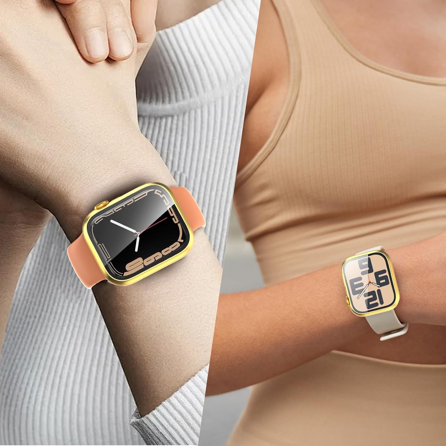 Paquete de 2 fundas DNNBAO para Apple Watch SE 40mm dorado