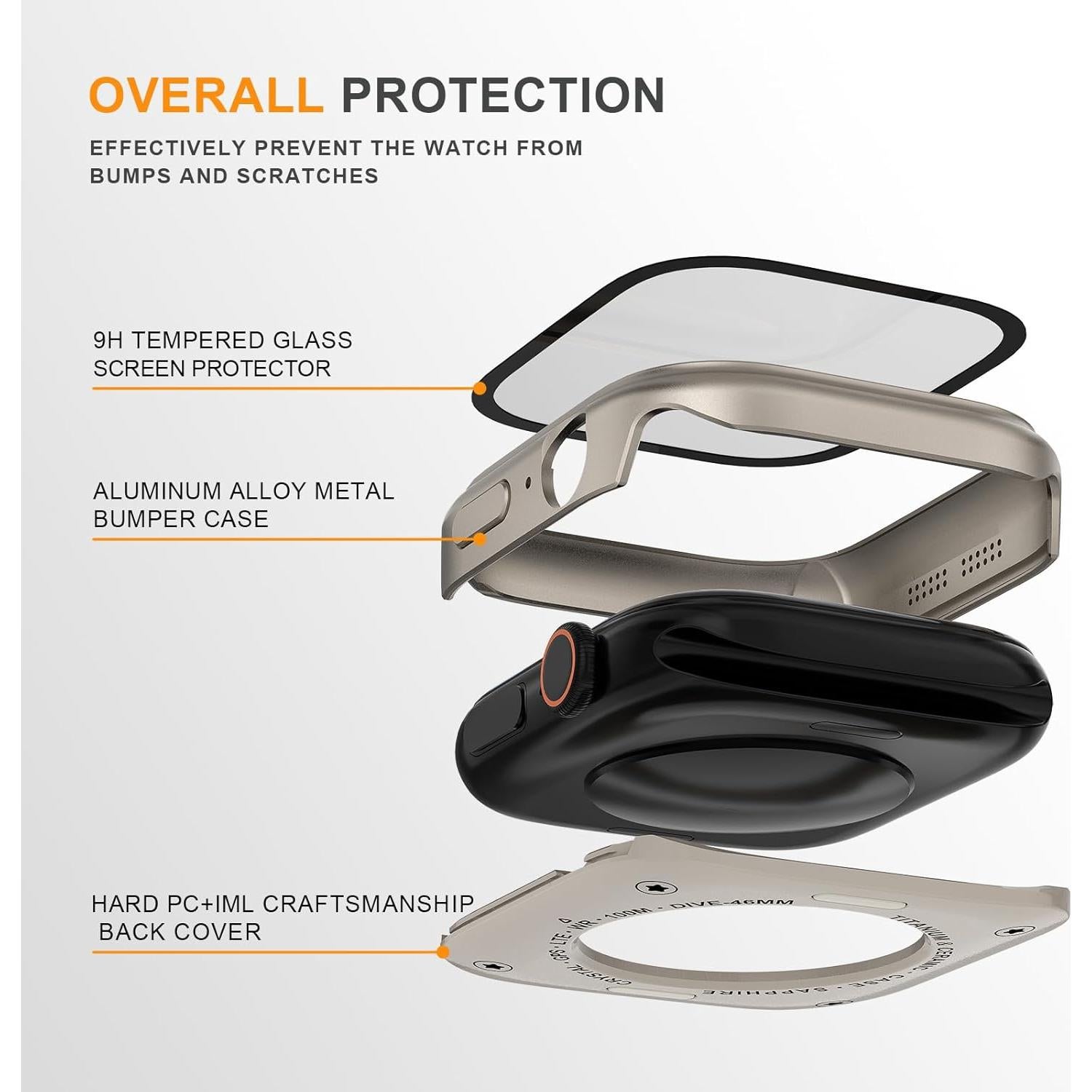 Funda de Aluminio SDOCEBF para Apple Watch 46mm - Protección Ultra Fina