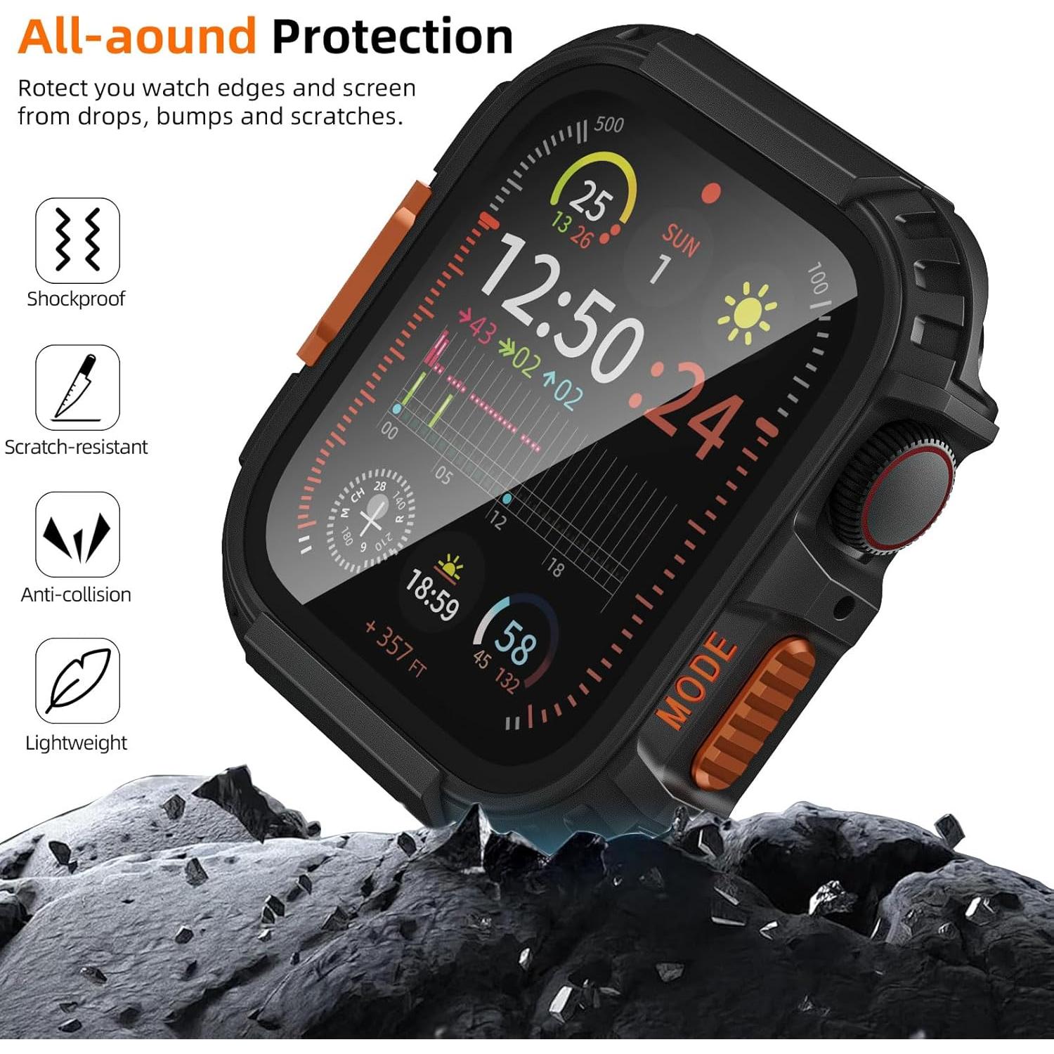 Funda Impermeable Zumyzu para Apple Watch 46mm con Protector