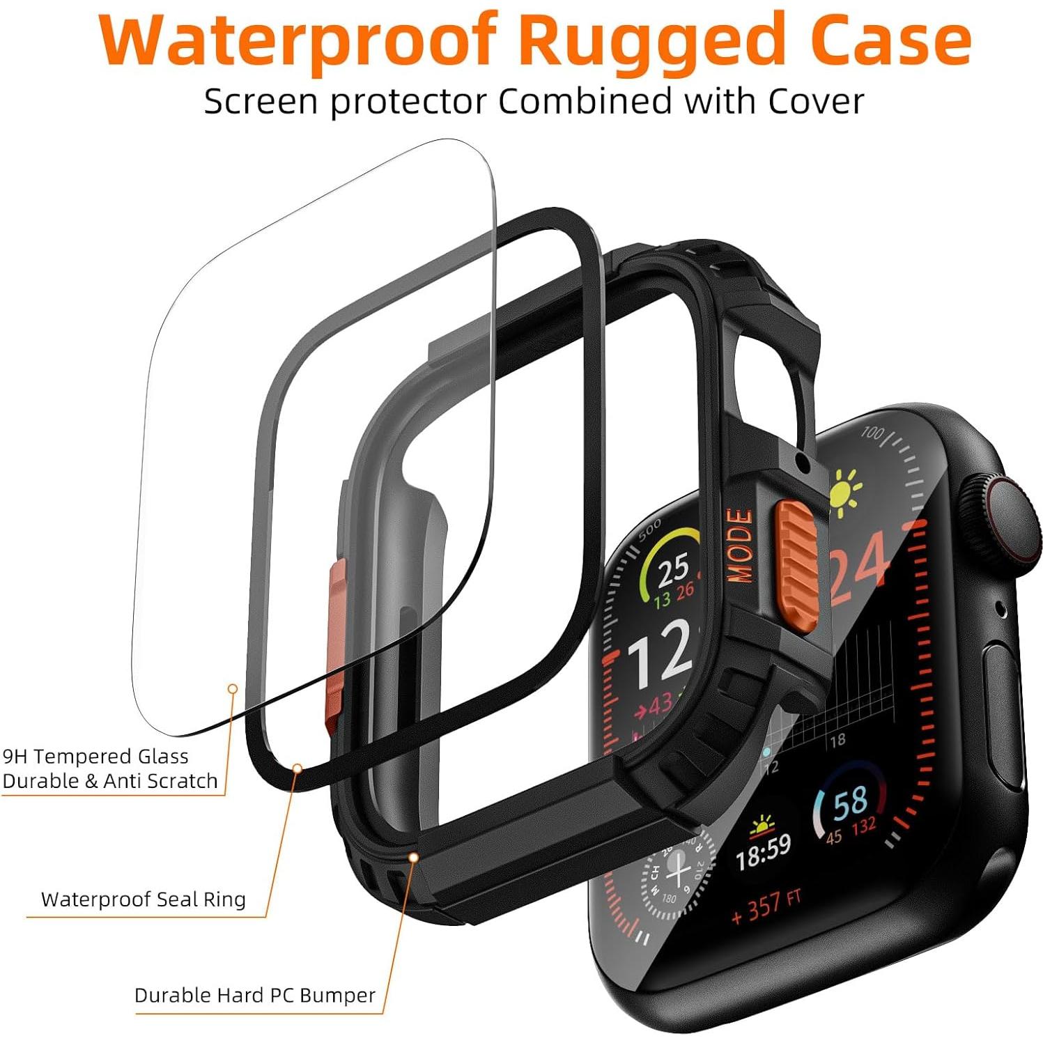 Funda Impermeable Zumyzu para Apple Watch 46mm con Protector
