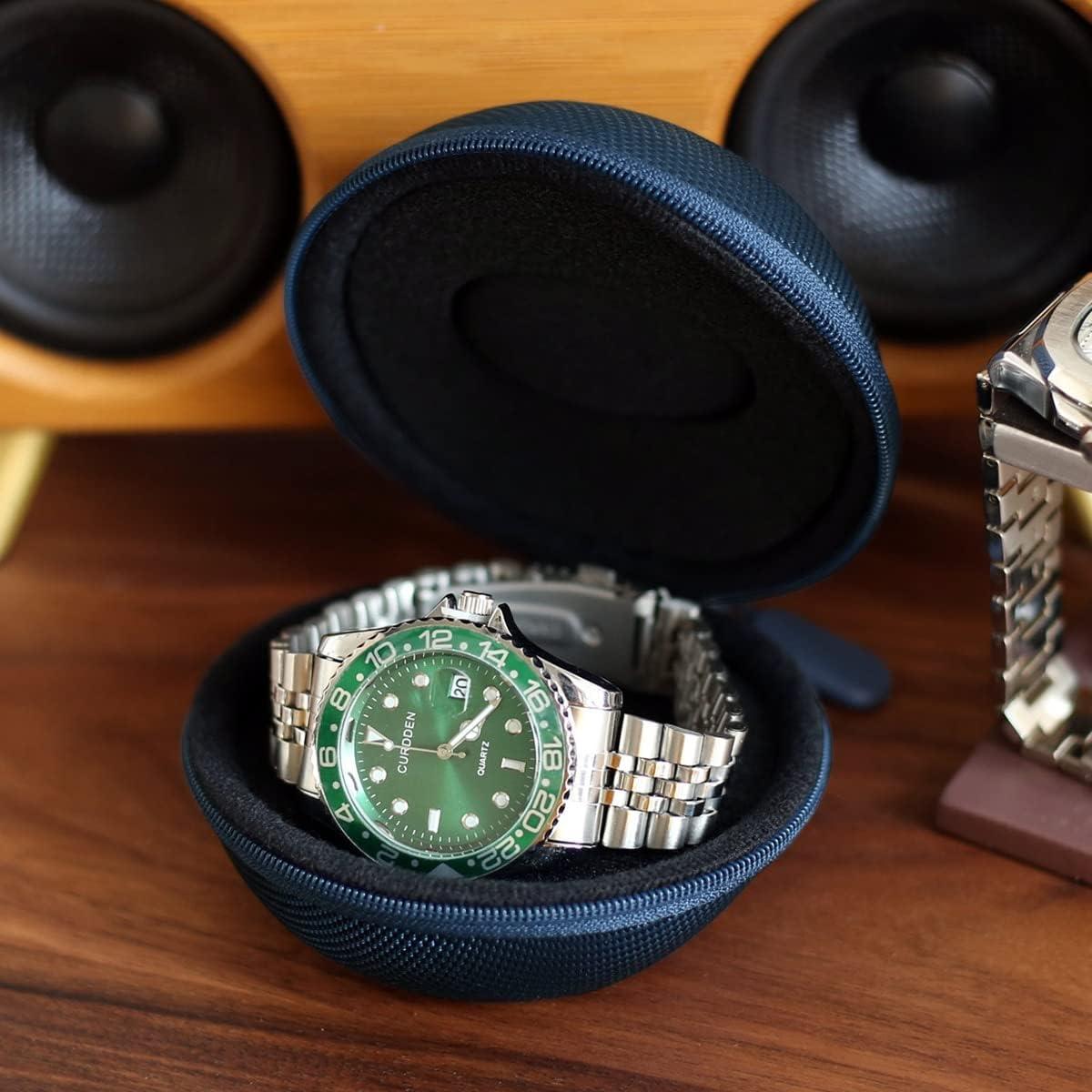 Estuche de viaje para reloj Besforu azul portátil 1 slot