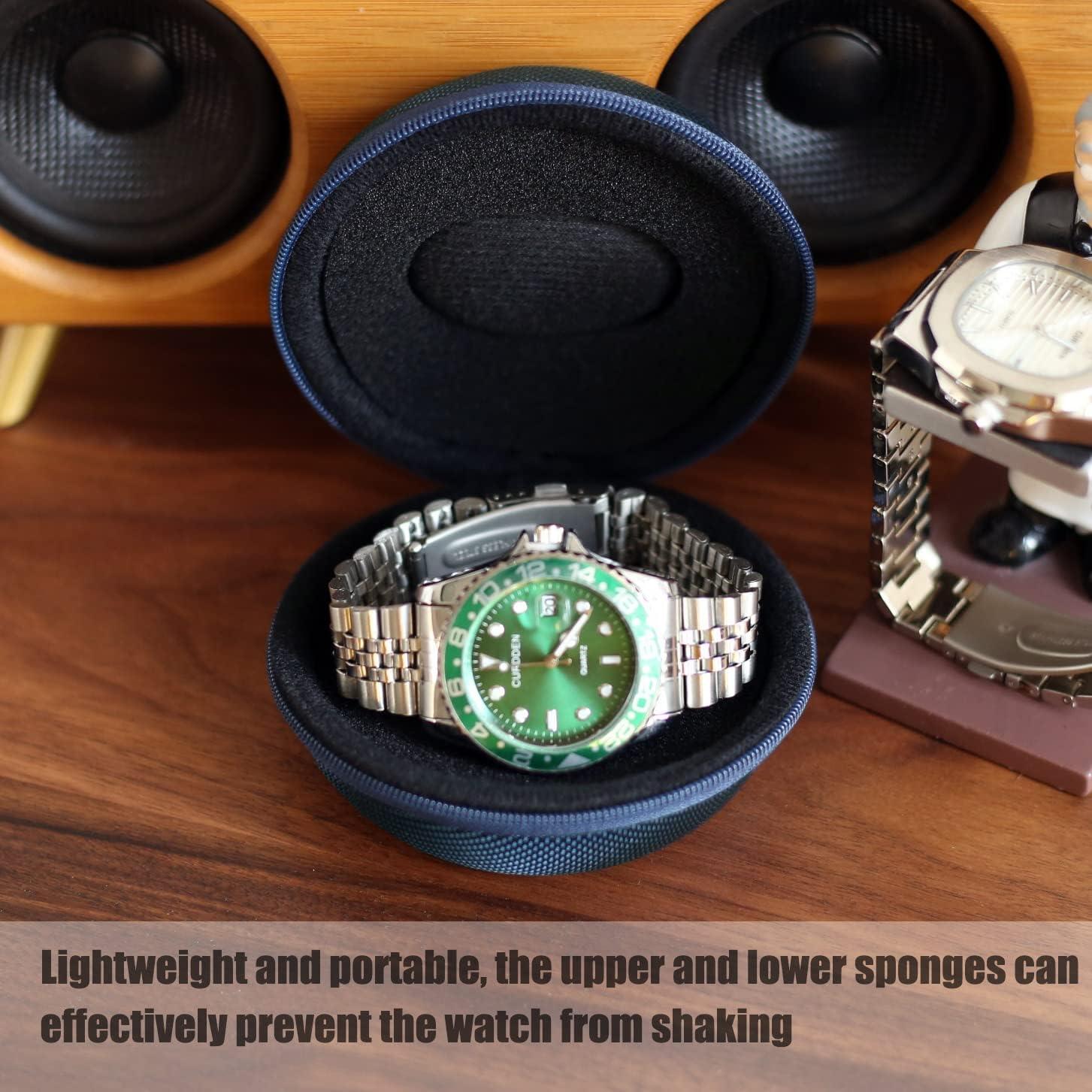 Estuche de viaje para reloj Besforu azul portátil 1 slot