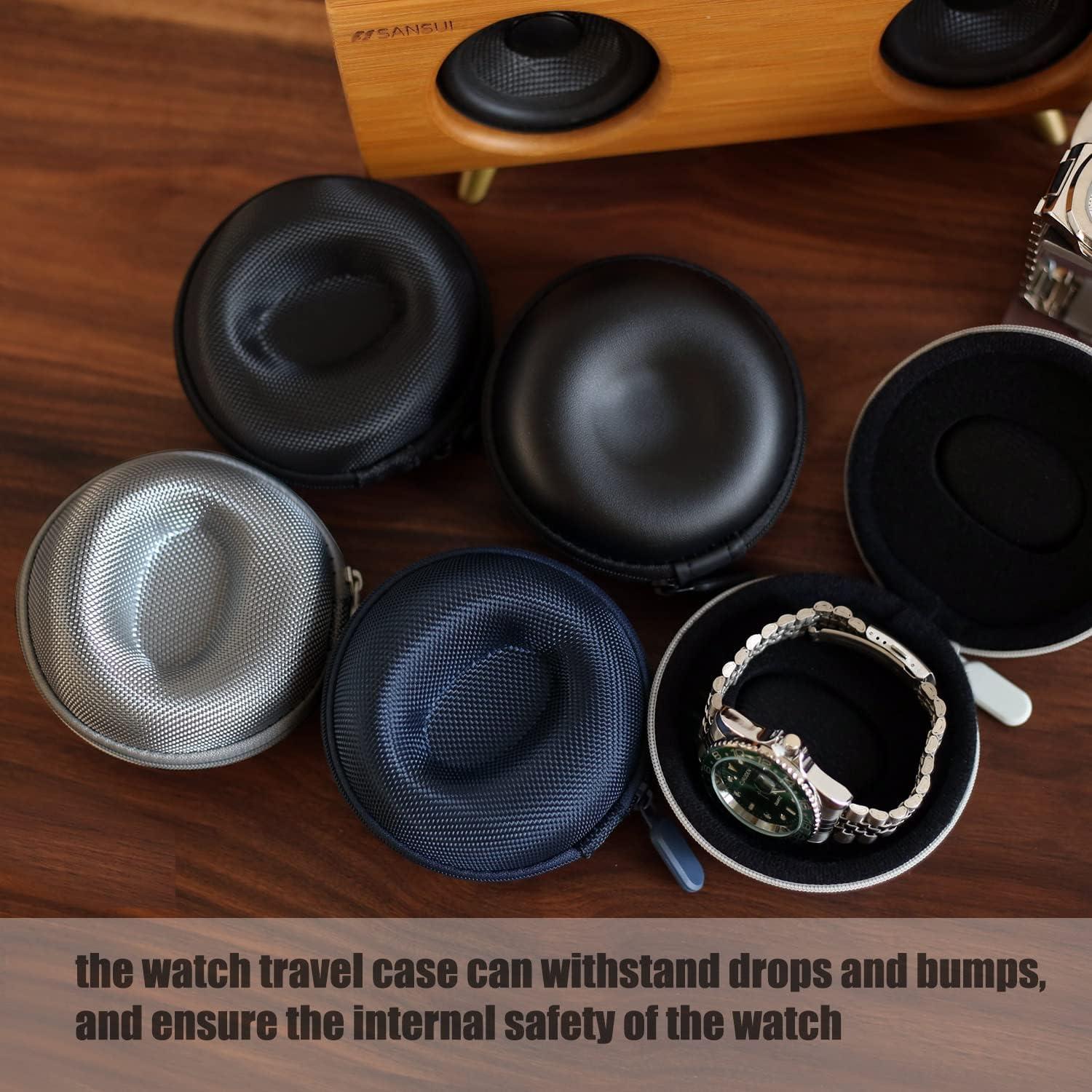 Estuche de viaje para reloj Besforu azul portátil 1 slot