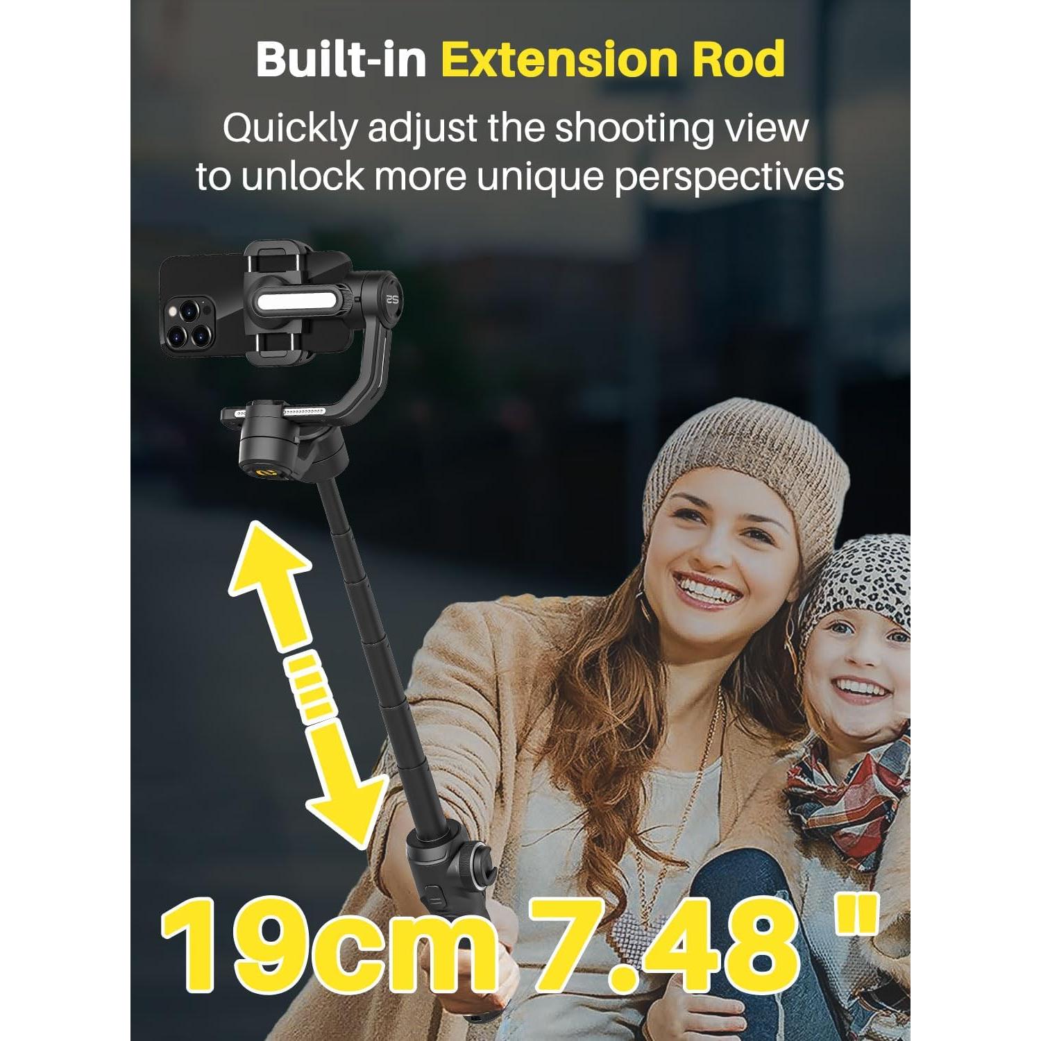 Estabilizador de Cardán AOCHUAN Smart S2 con Luz y Extensión