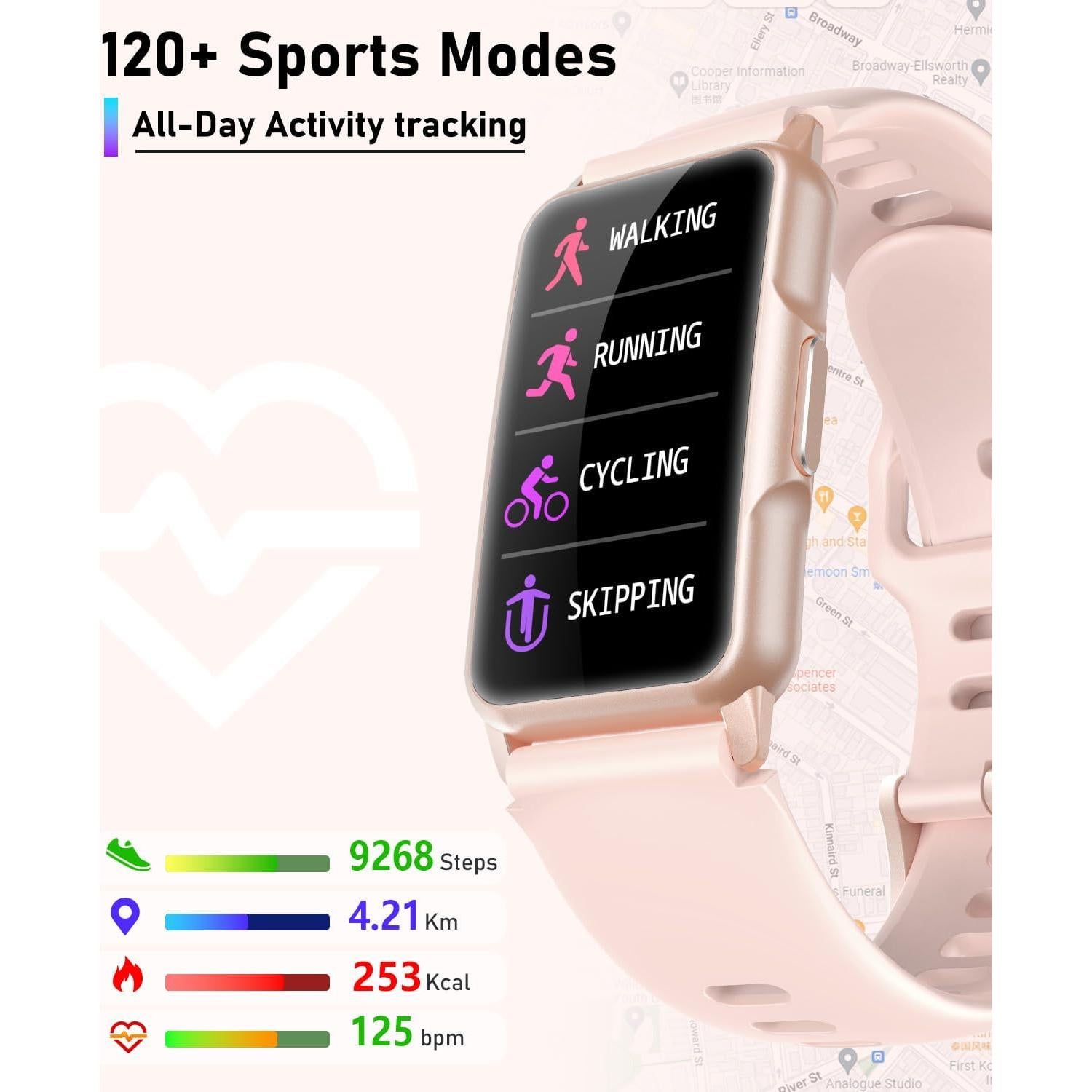 Reloj Inteligente Bestinn de Fitness Rosa 1.47" Monitoreo Salud