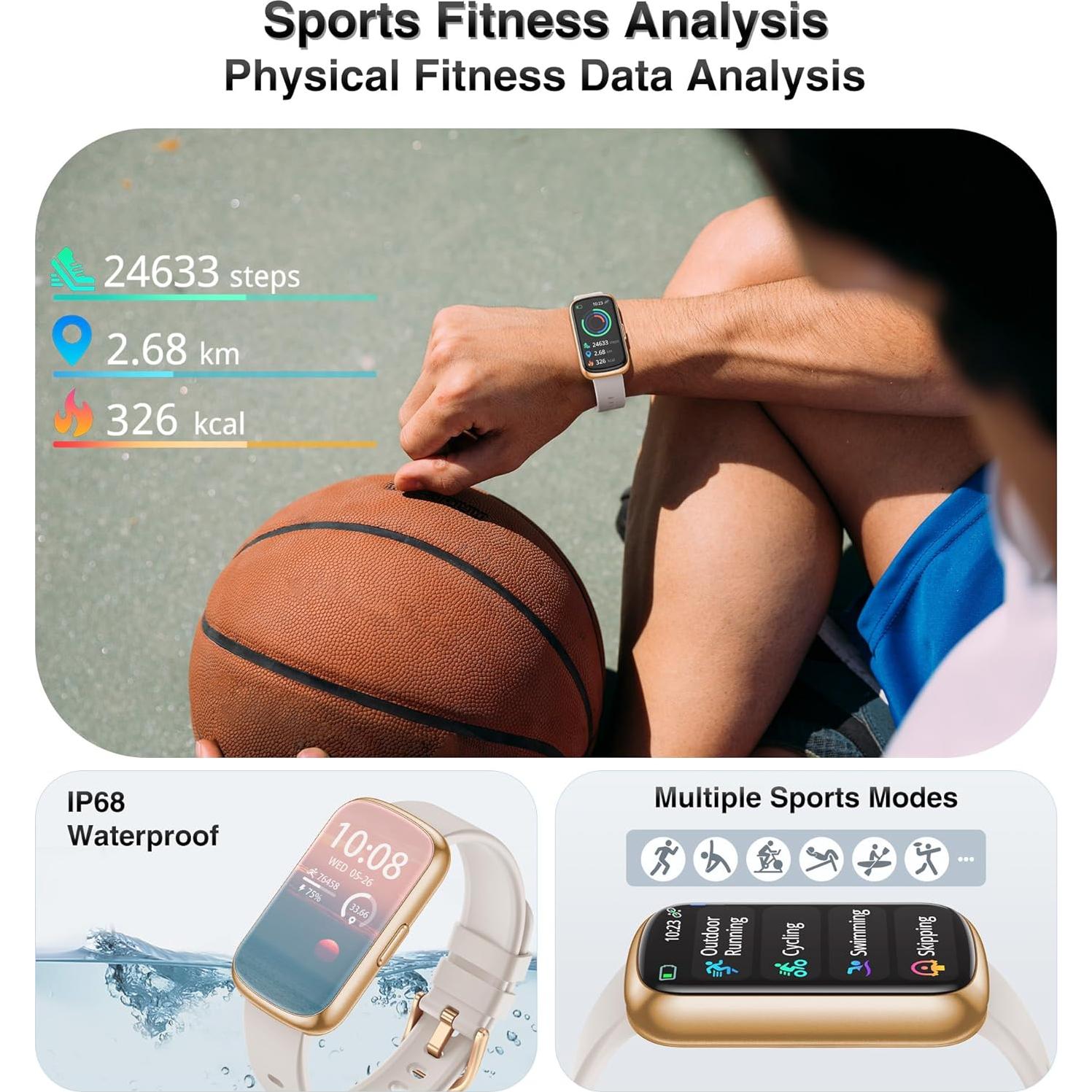 Reloj Inteligente RLQA Fitness con Monitor de Salud 24/7