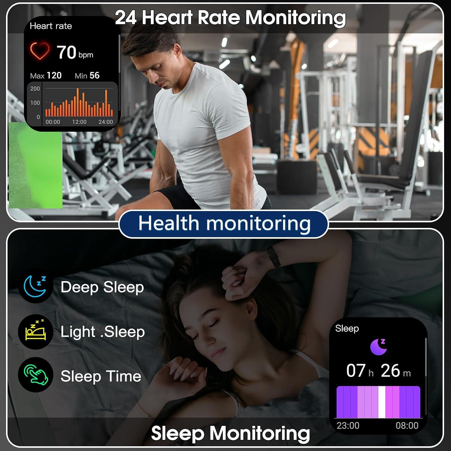 Reloj Inteligente Puqo T80 Pantalla Táctil 1.95" IP68 Fitness