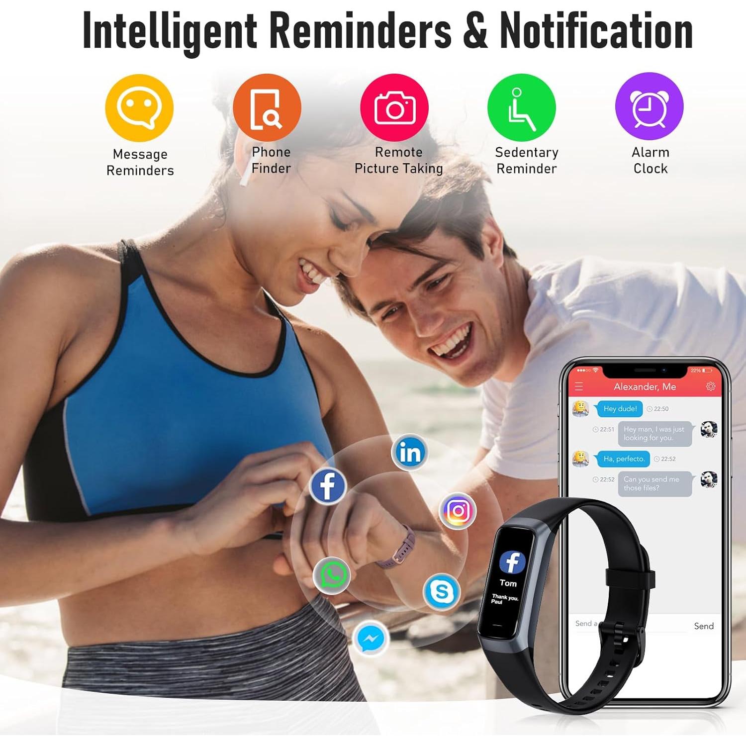 Rastreador de Fitness Zeacool Burdeos con Monitor de Salud 24/7