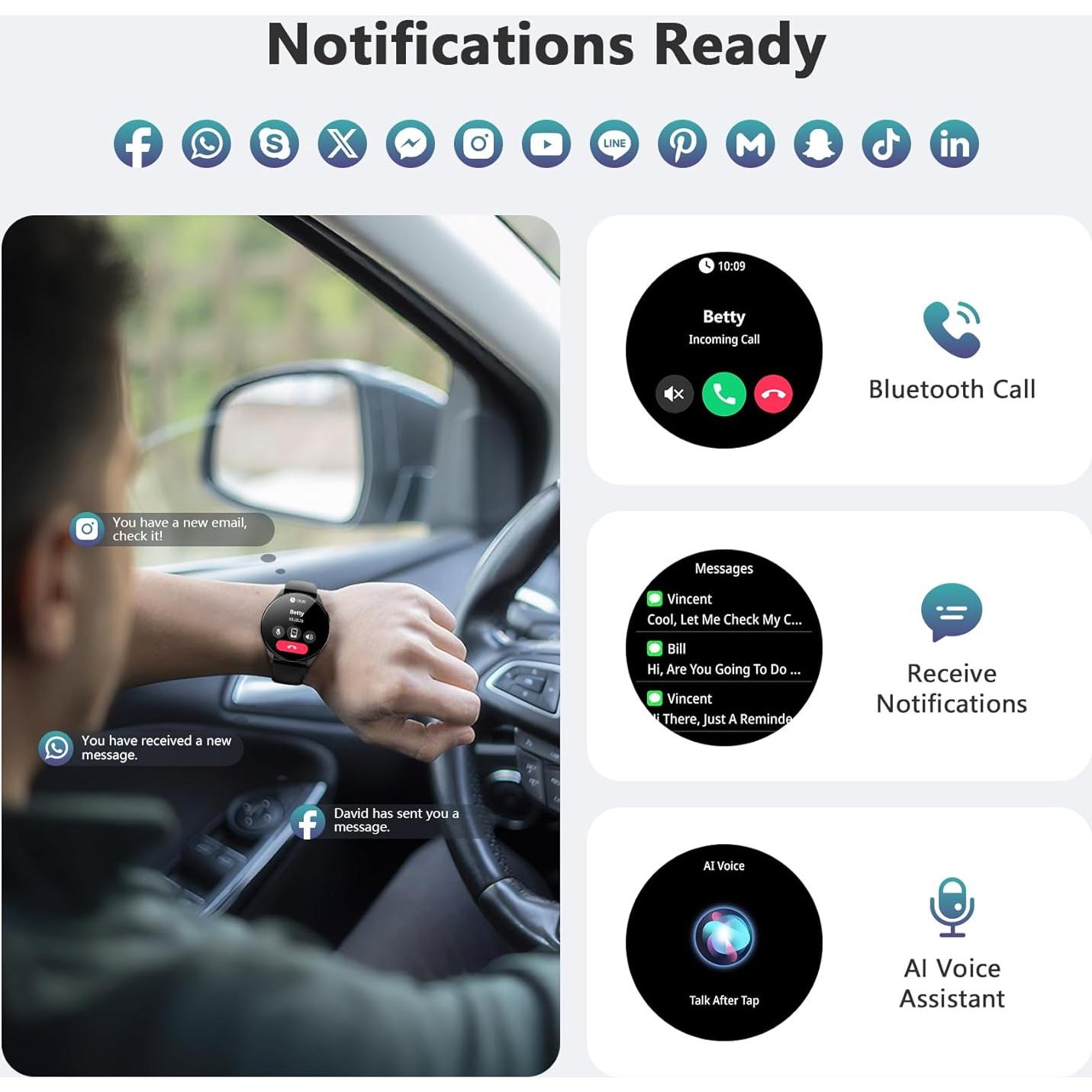 Reloj Inteligente Blackview W40 Unisex con Llamadas y Salud