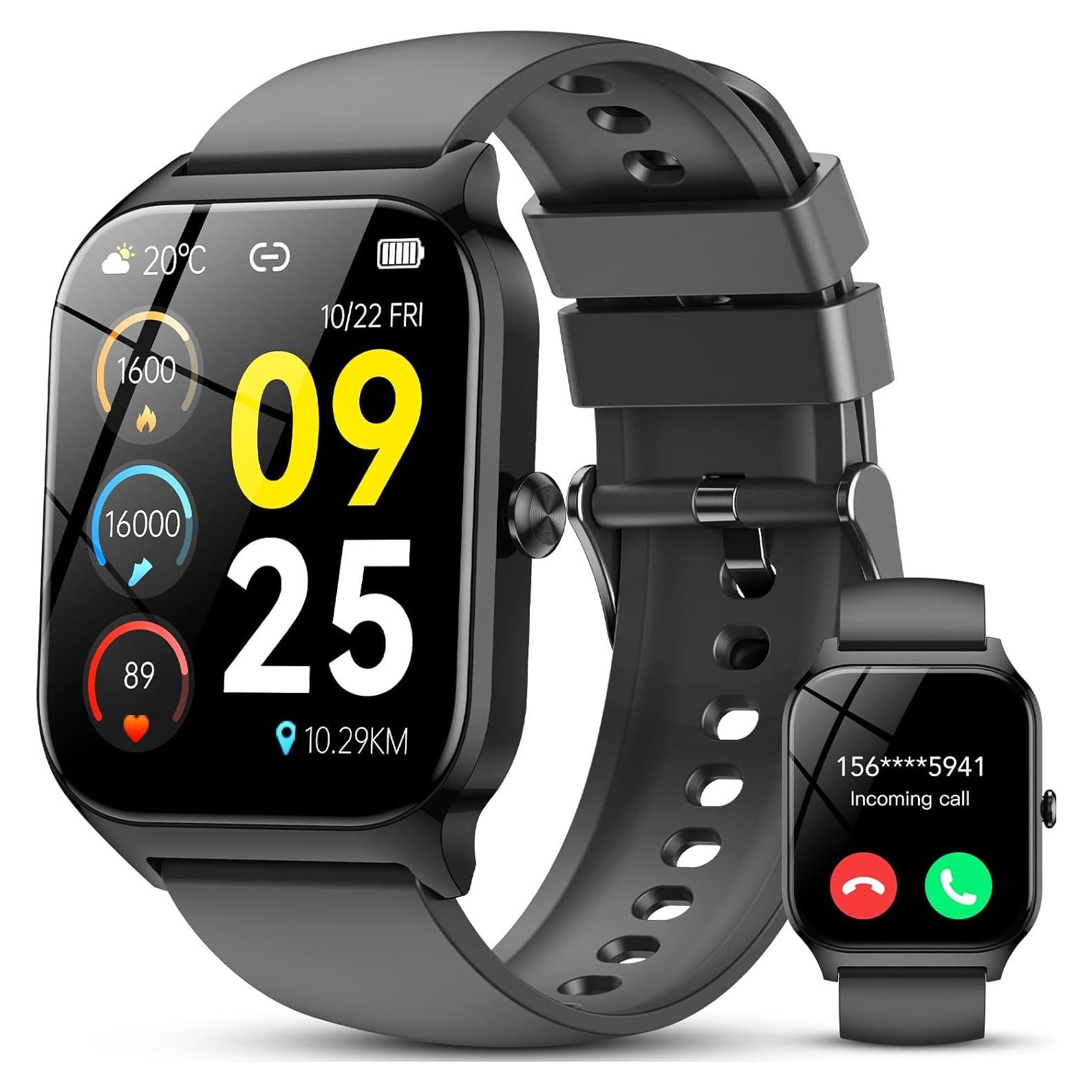 Reloj Inteligente CASCHO P125 Negro 1.85" HD Fitness Bluetooth